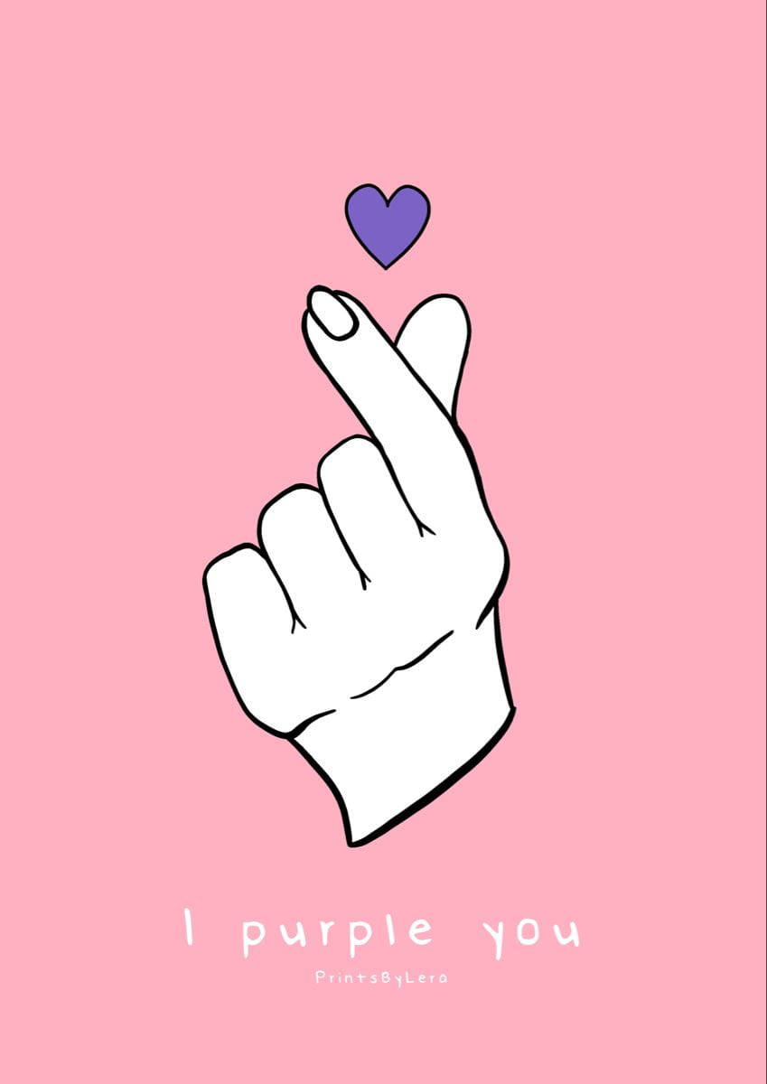 Download Finger Heart I Purple You Background Wallpaper