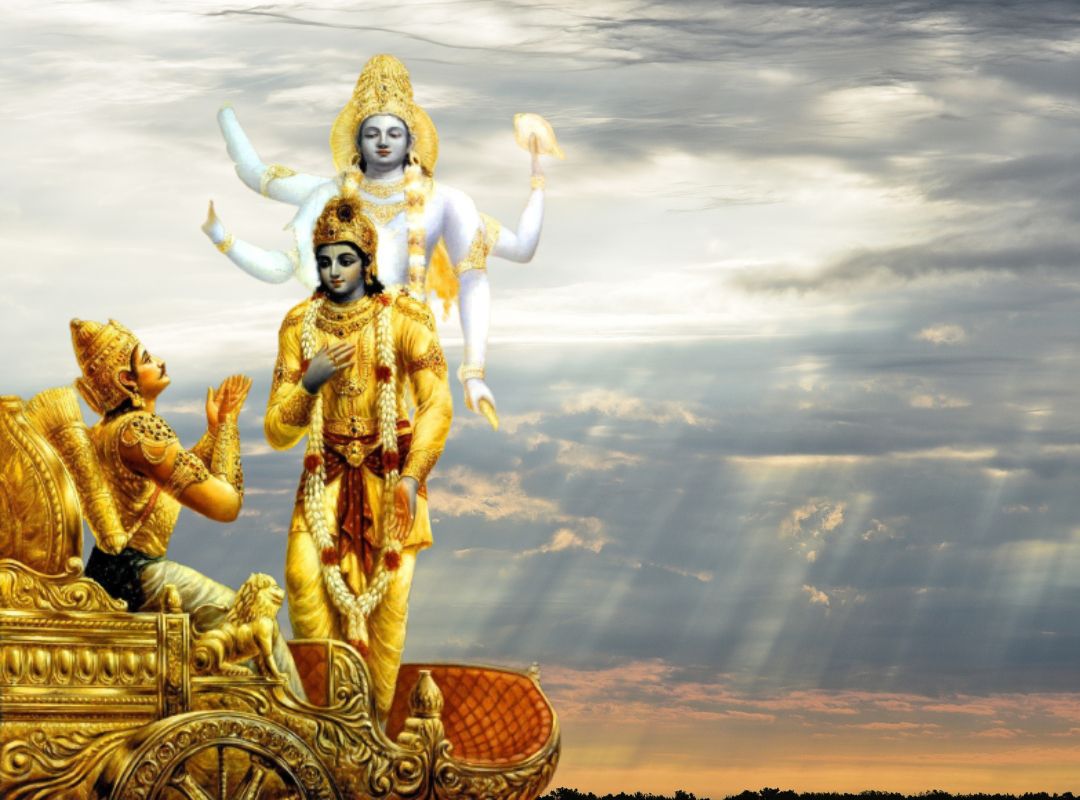 Hindu Religious Poster Shri Krishna Krsna Arjun Mahabharat 11 x 9 Inches |  eBay
