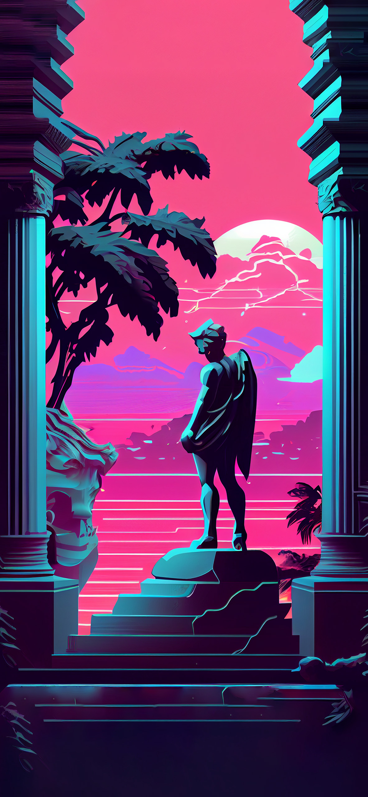 Greek Statue Vaporwave Wallpaper