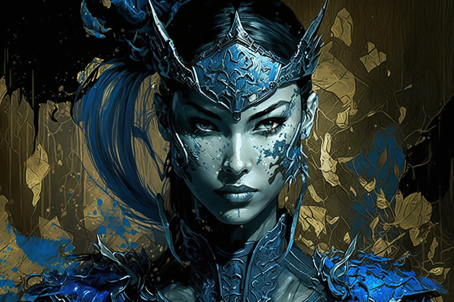 Wallpaper, Mortal Kombat, fan art, ai art, midjourney, Video Game Art, Kitana Mortal Kombat 1536x1024
