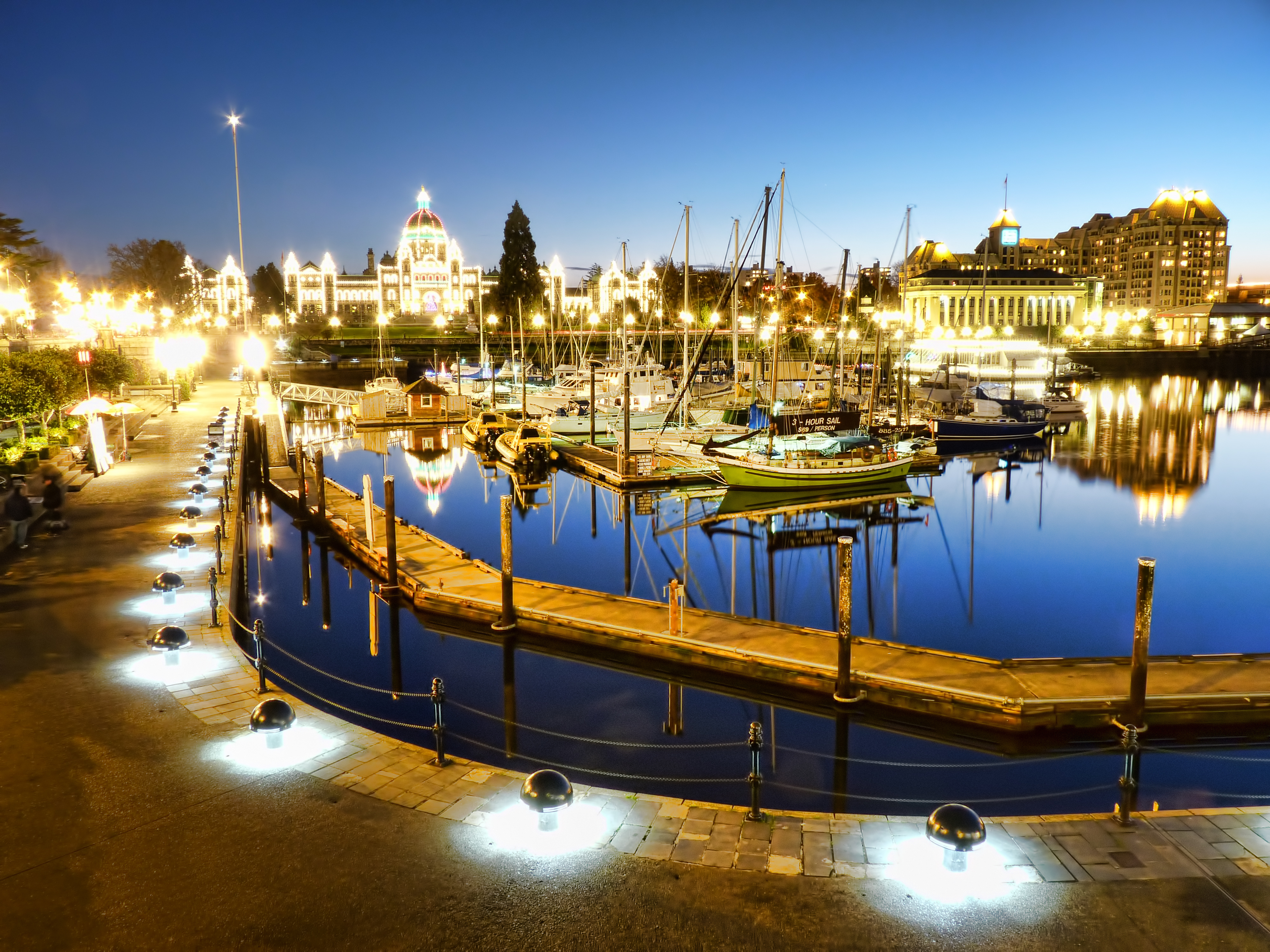 Wallpaper, reflection, vancouverisland, nighttime, bluehour, victoriabc 4000x3000