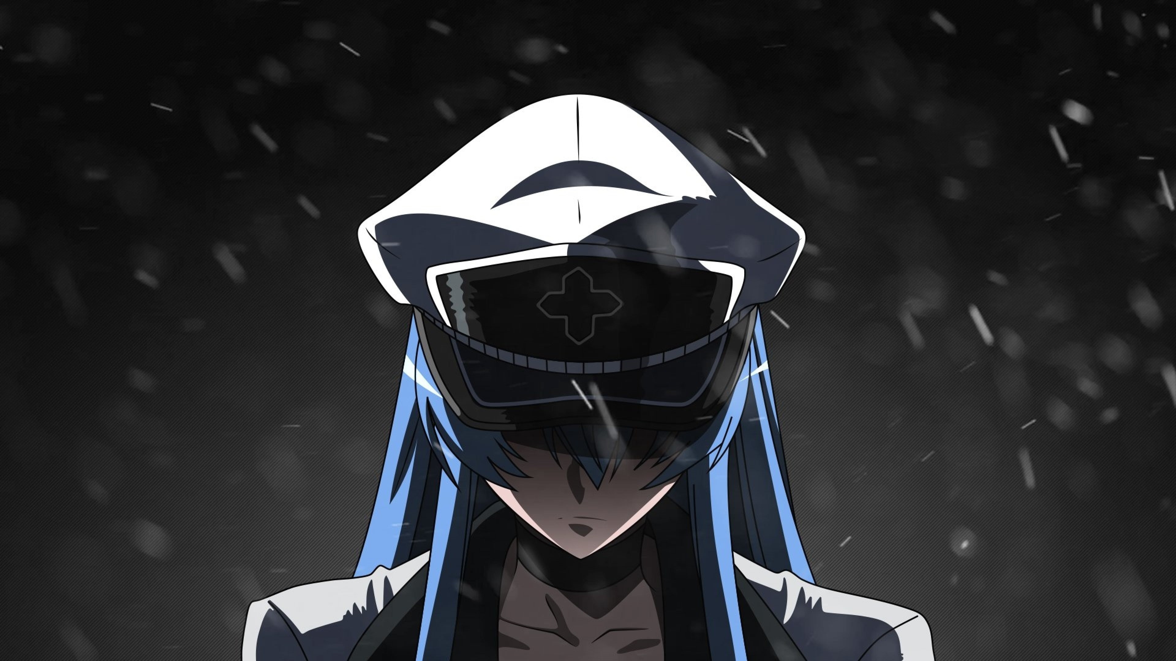 Wallpaper / anime girls, artwork, 4K, Esdeath, white skin, Akame ga kill, anime, dark background, Akame ga Kill! free download
