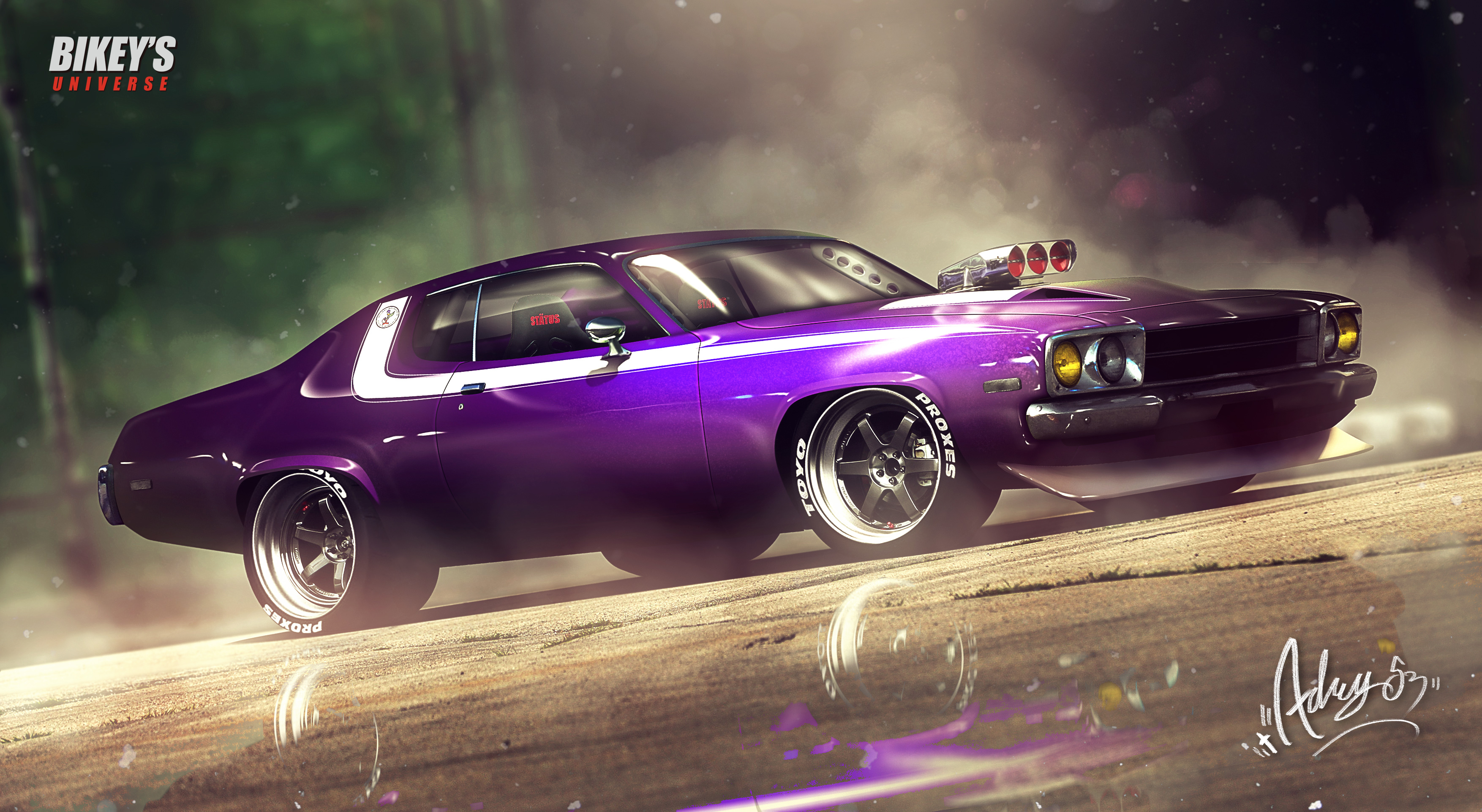 Purple Car Wallpaper