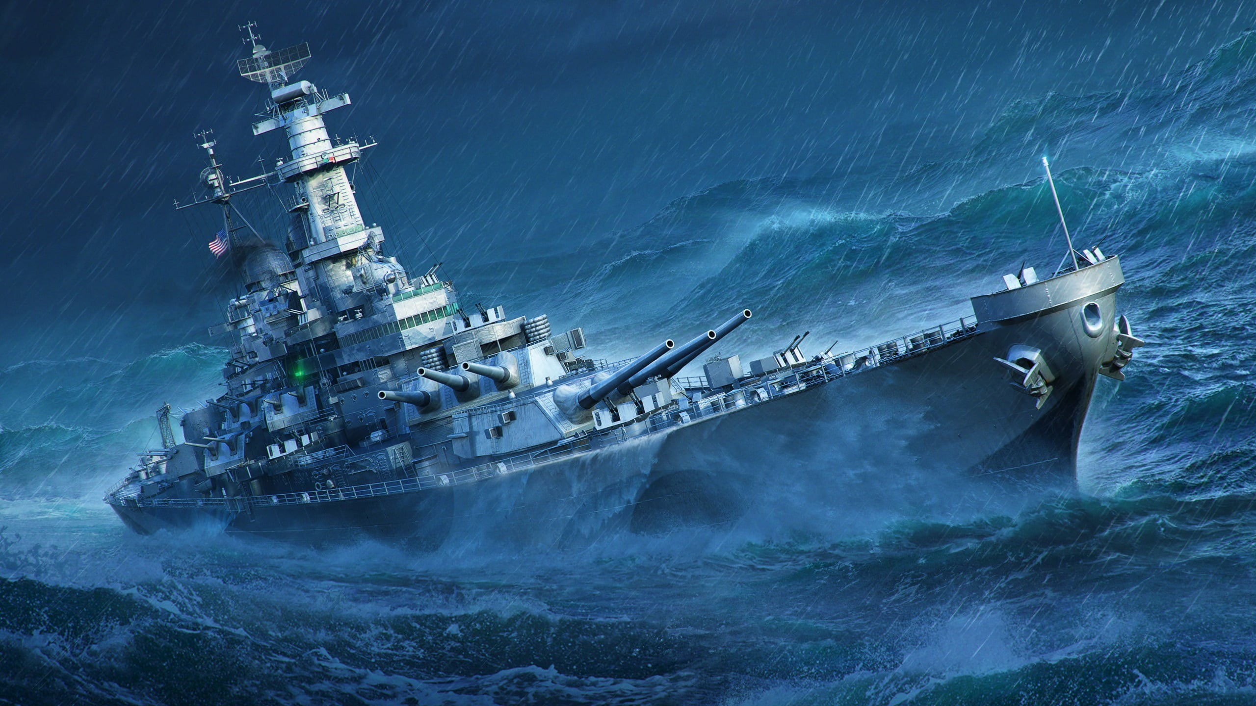Wallpaper / World of Warships, Battleship, 2K, Storm, Missouri free download