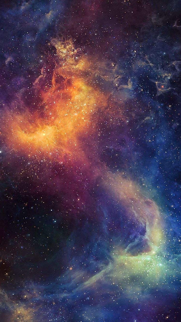 Beautiful Colored Space Nebula iPhone 8 Wallpaper Free Download