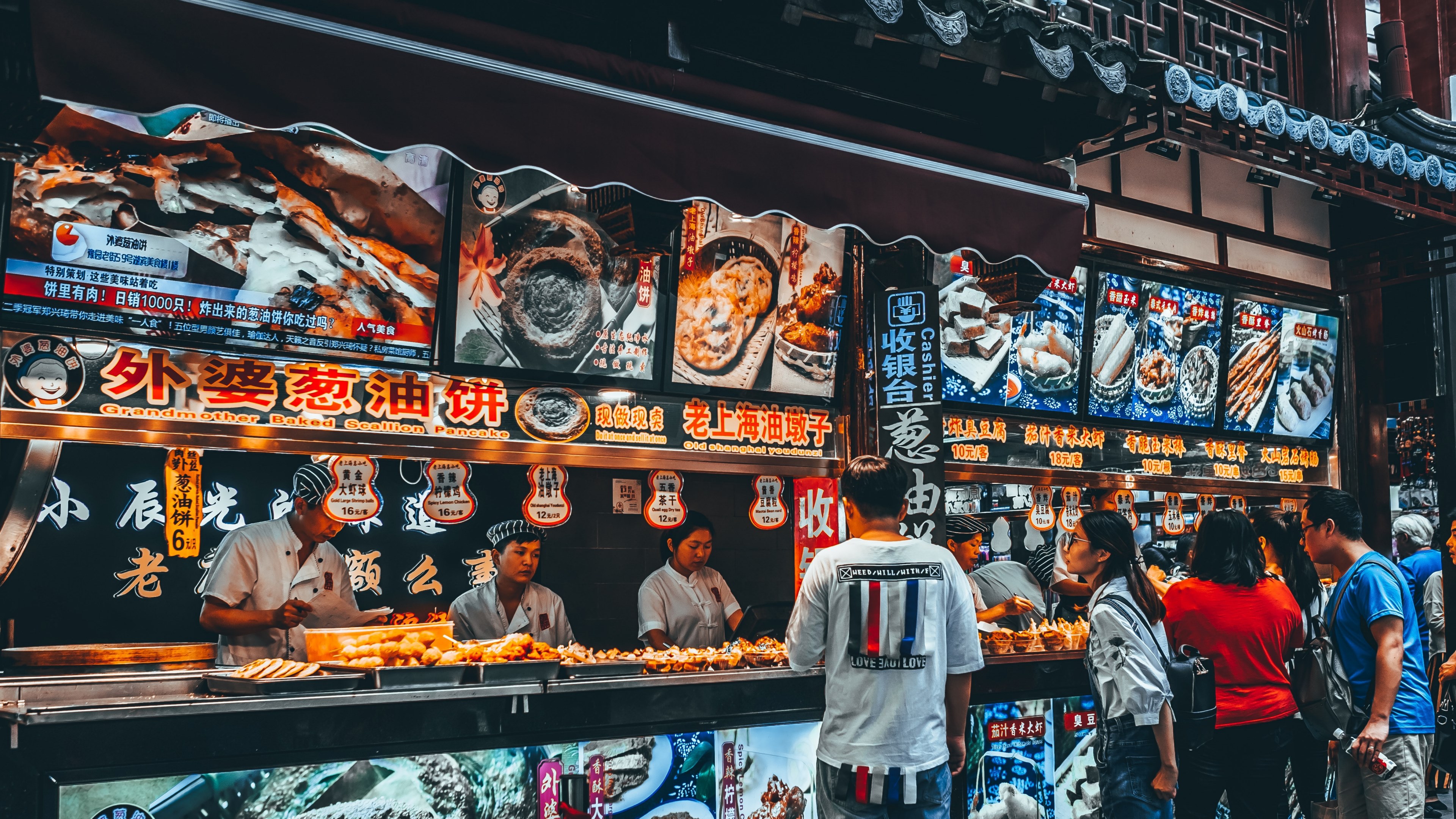 Wallpaper / street food market trader and food HD 4k wallpaper free download