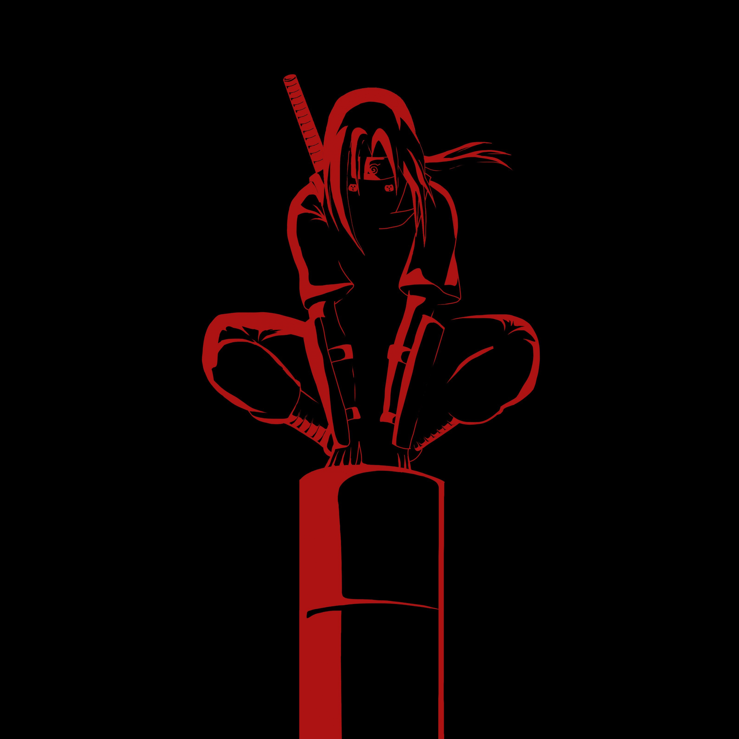 Sasuke Uchiha Wallpaper 4K, AMOLED, Naruto, Minimal art