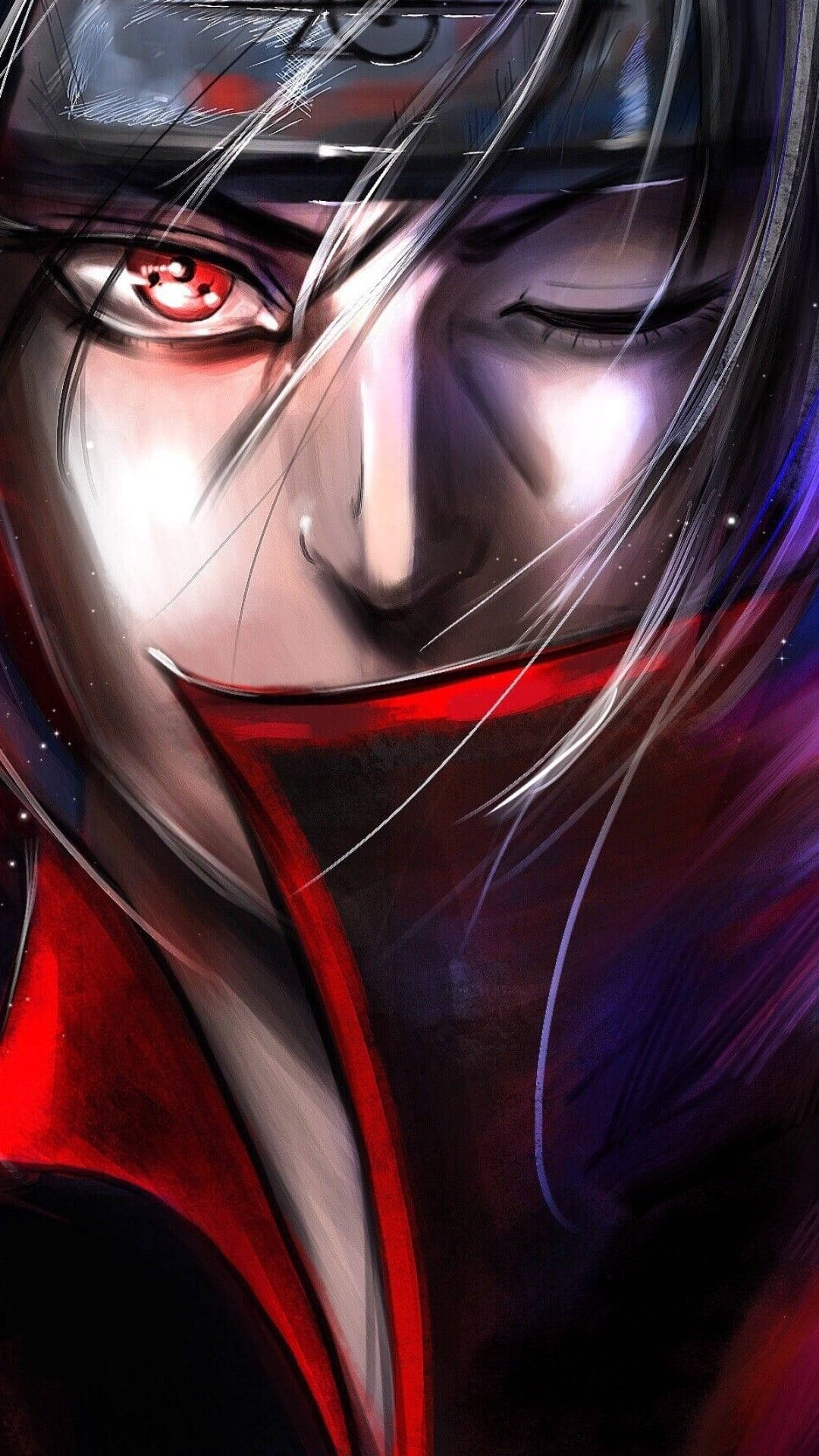 Download Itachi Phone Sharingan Painting Wallpaper