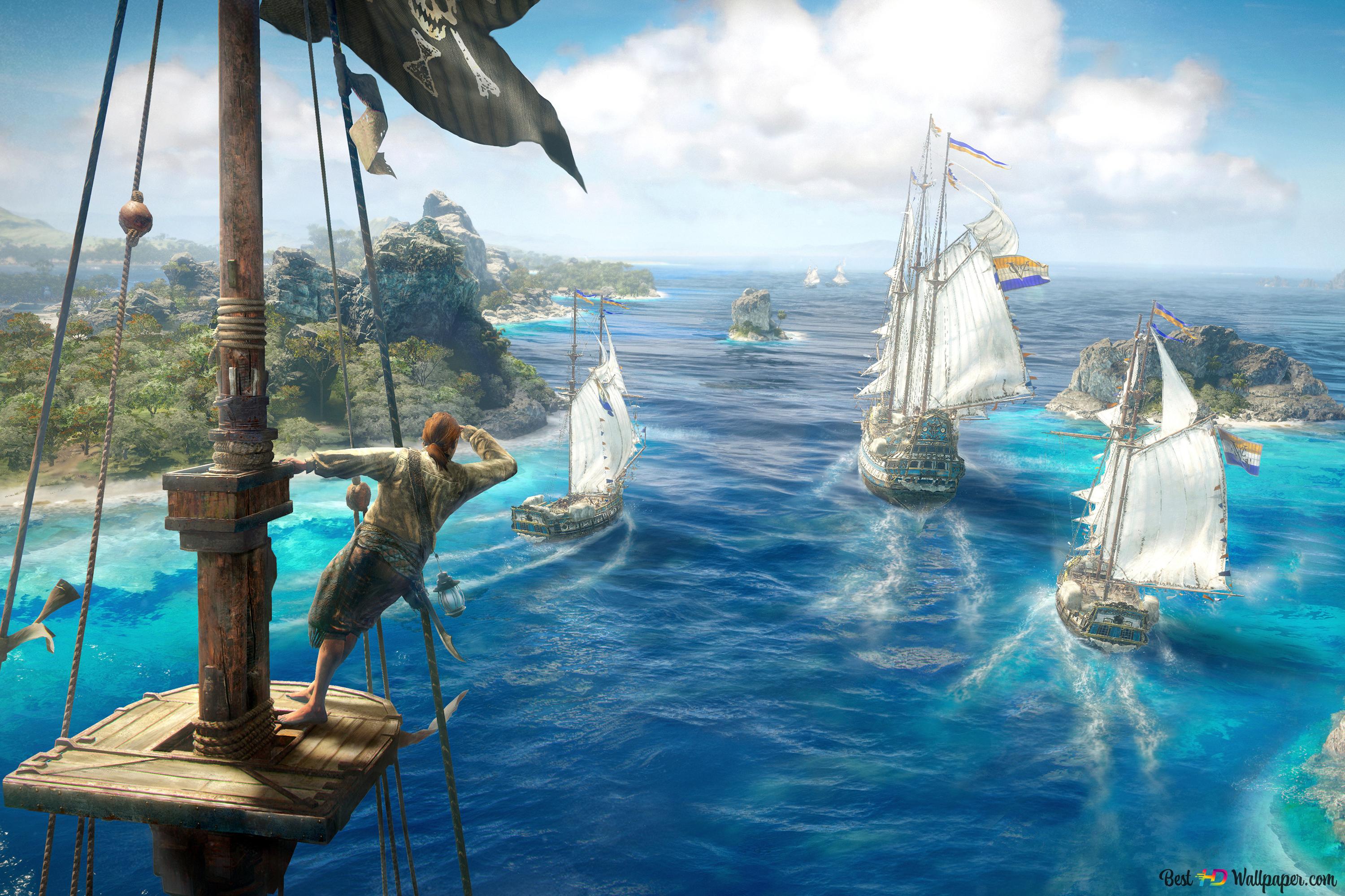 Skull and Bones game ships 4K wallpaper download