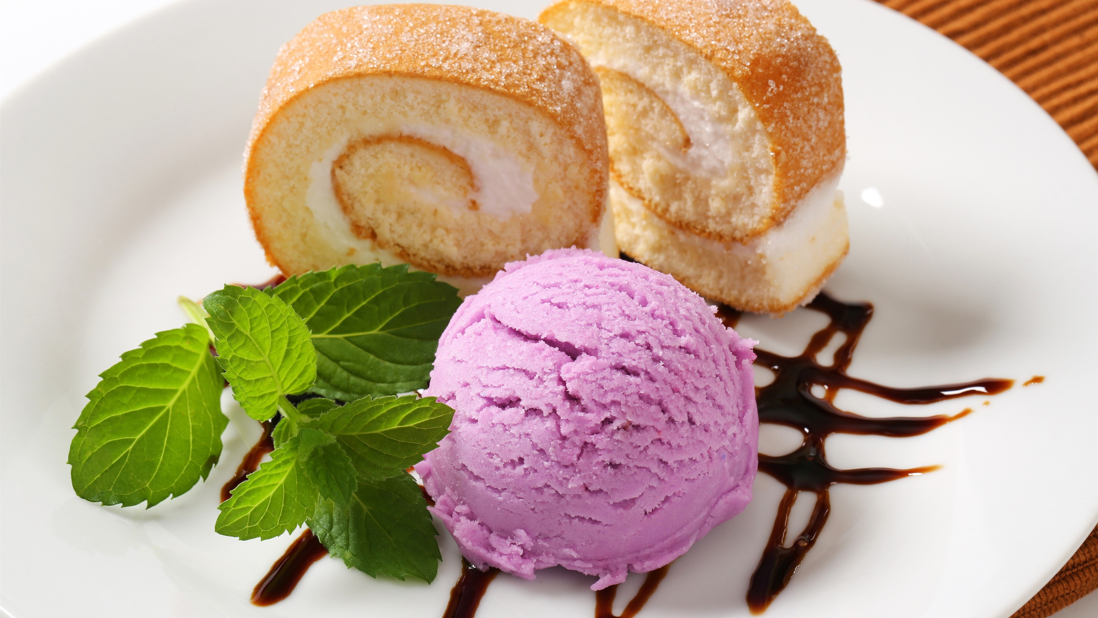 Wallpaper Ice cream and cake, delicious dessert 3840x2160 UHD 4K Picture, Image