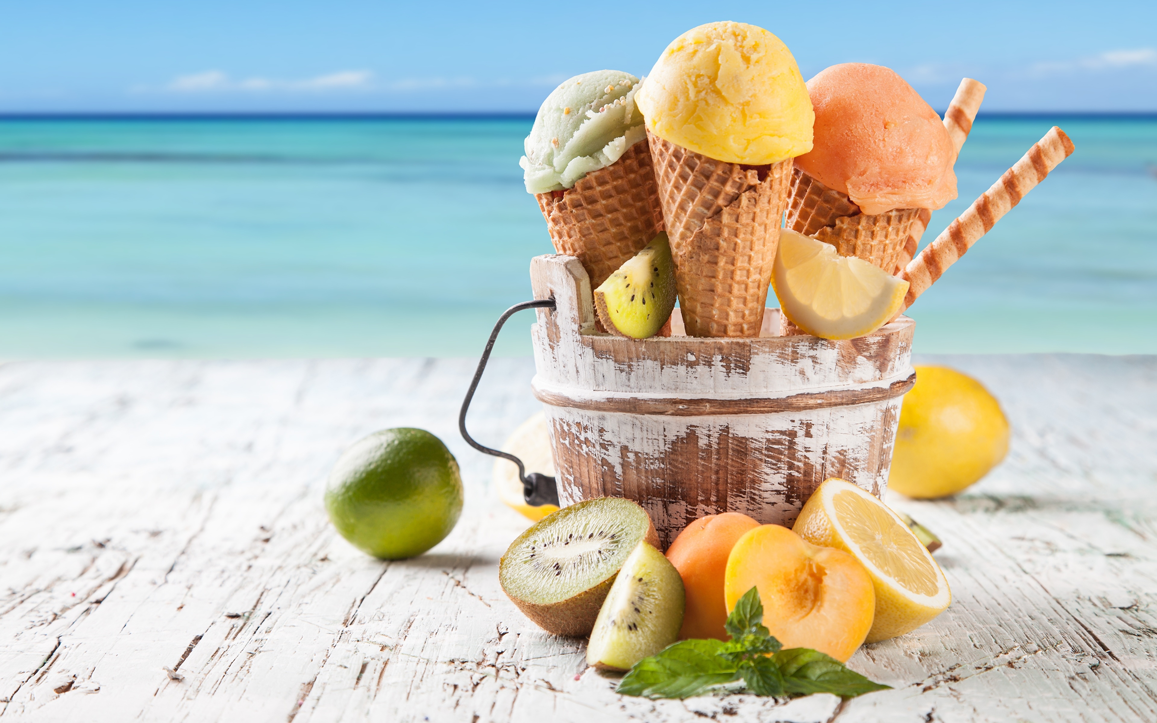 Wallpaper Food Ice cream Orange fruit Lemons Chinese 3840x2400