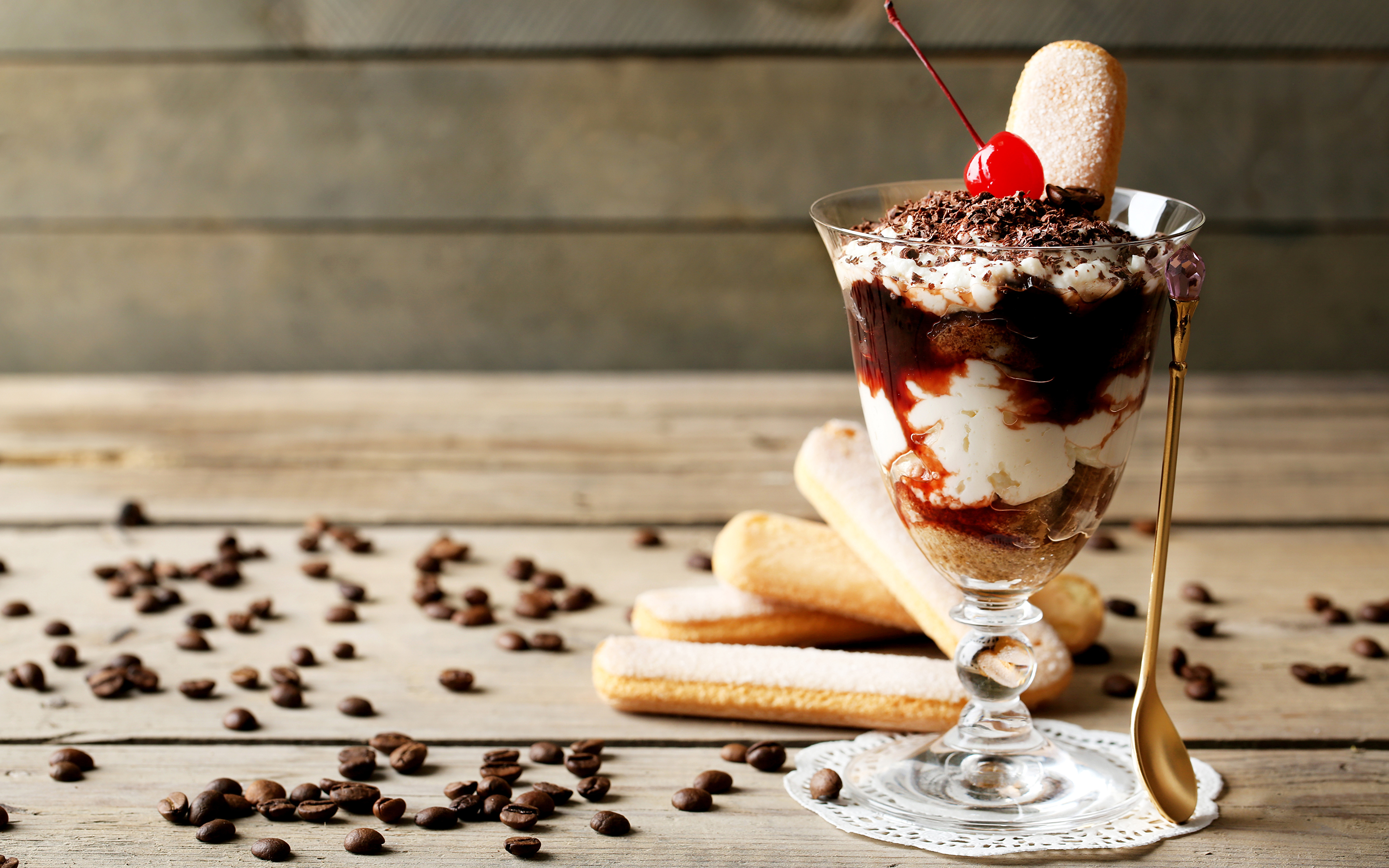 Picture Coffee Ice cream Grain Highball glass Food Sweets 3840x2400