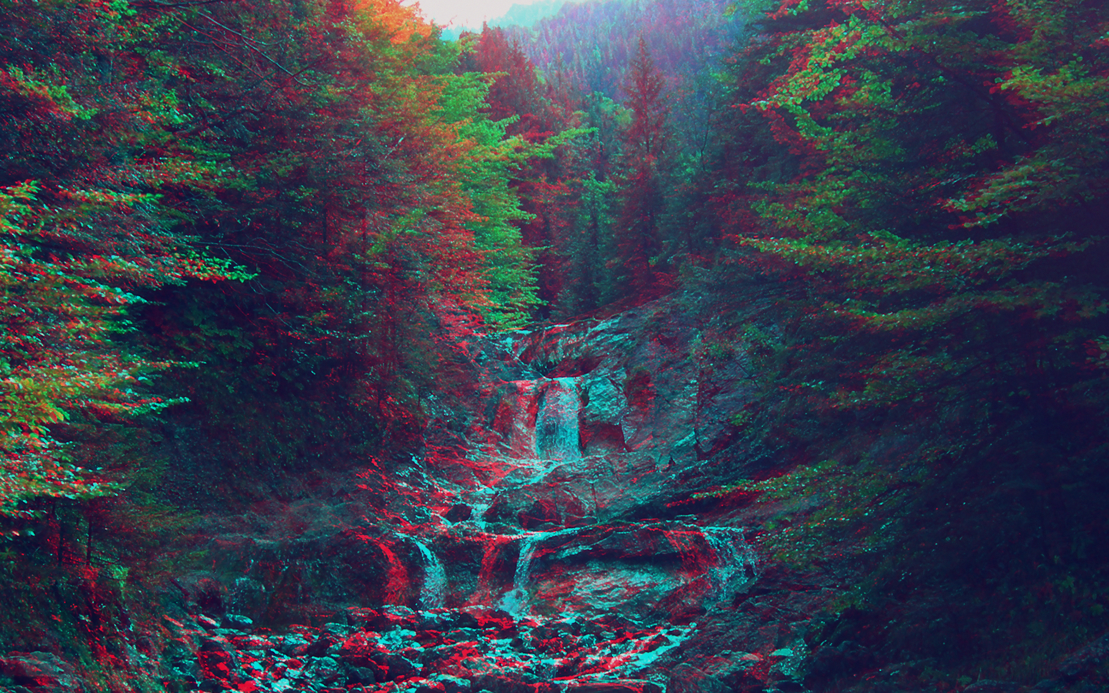 wallpaper for desktop, laptop. anaglyph mountain green nature art