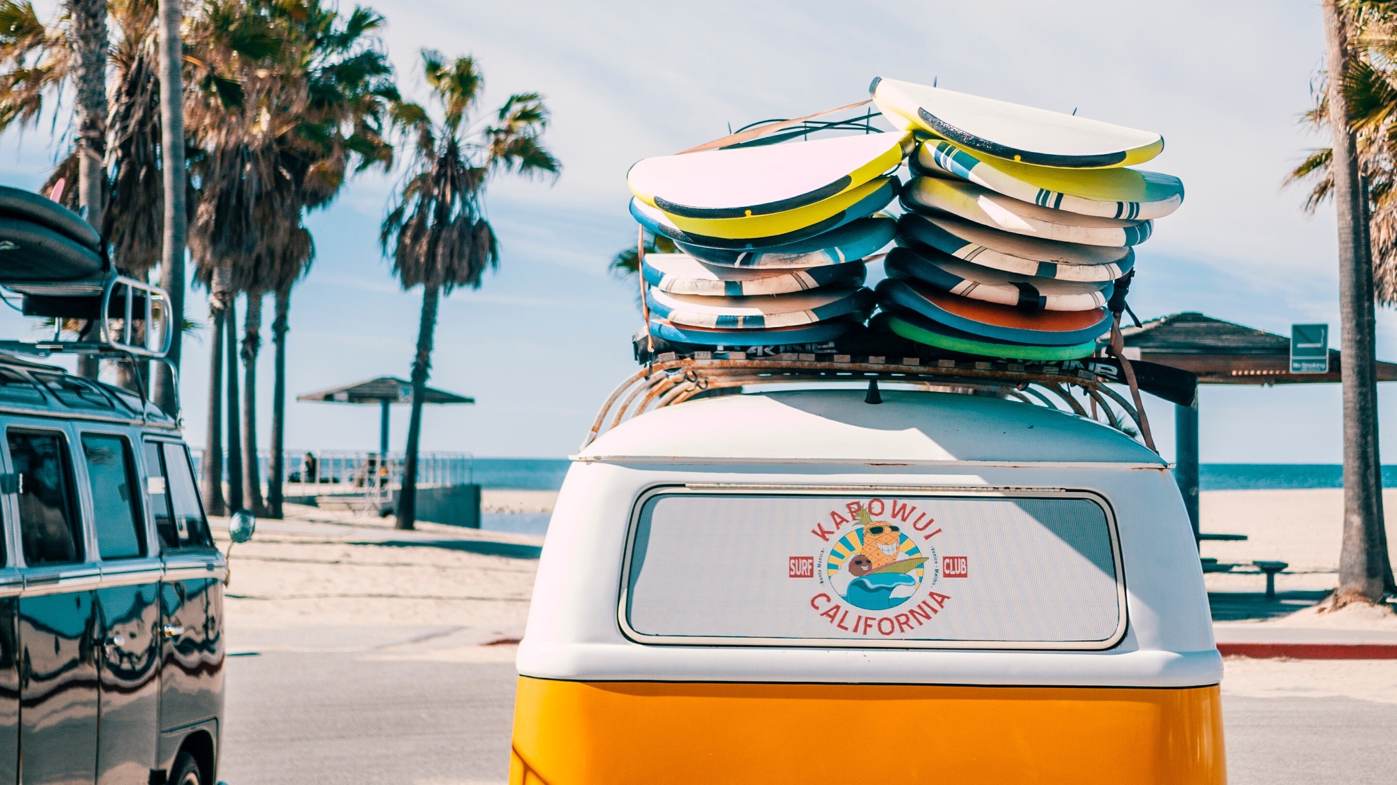 Beach Summer Surfboard Van HD Image