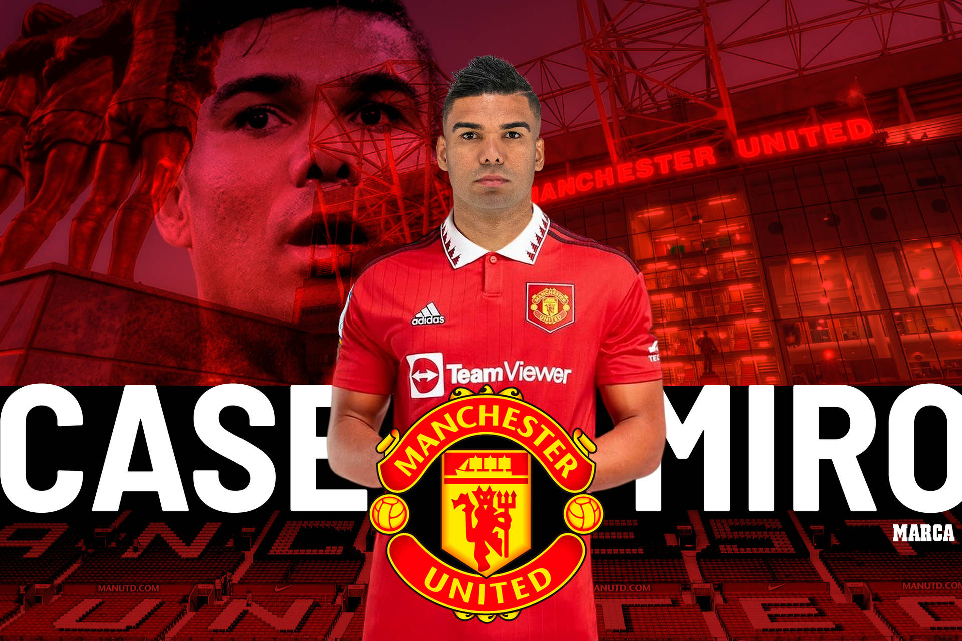 Download Carlos Casimiro Manchester United Red Wallpaper
