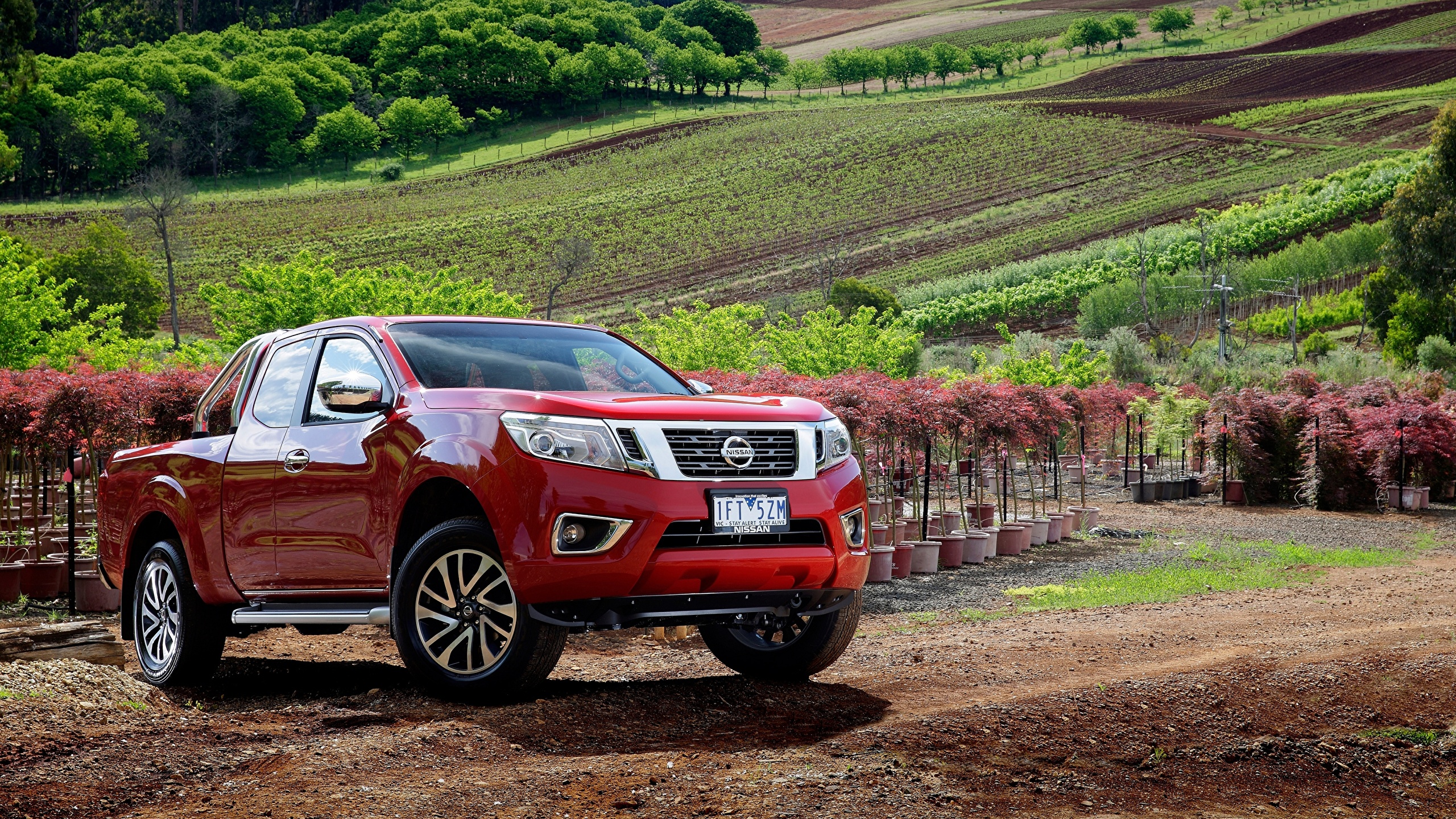 Photos Nissan Navara NP300 Red Cars 2560x1440