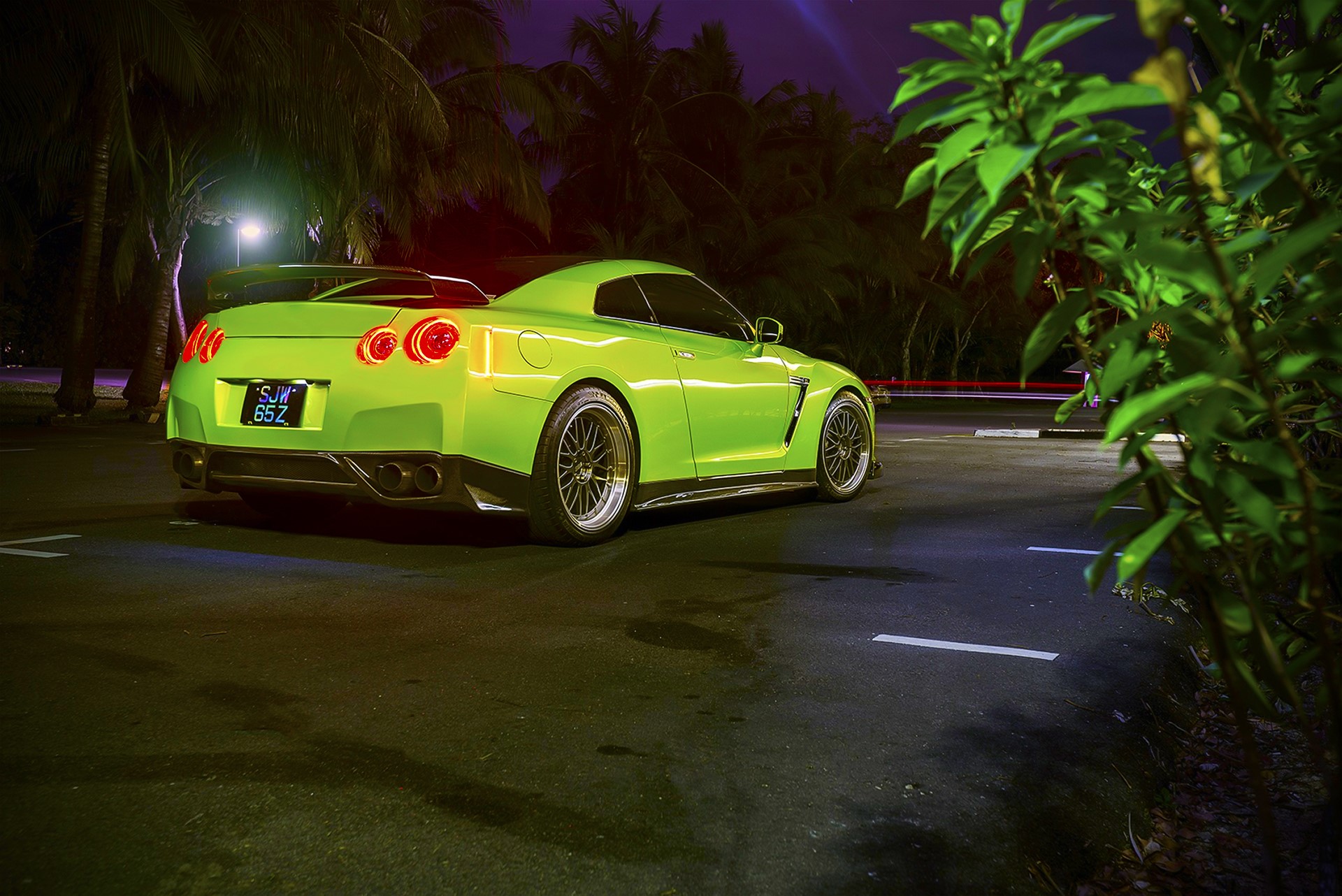 R35 GTR Tomei 1400HP, Nissan, Back view, Yellow green Gallery HD Wallpaper