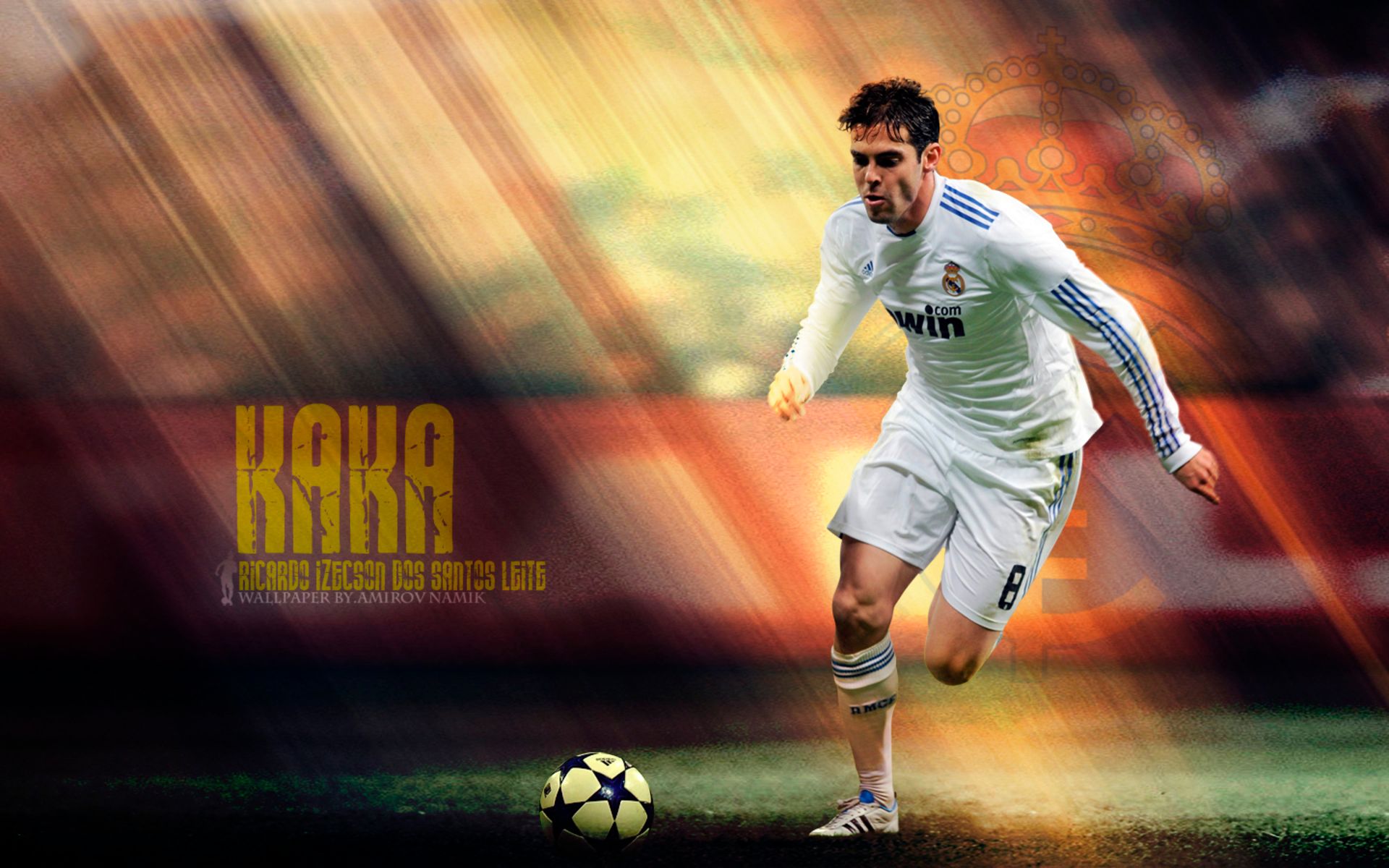 Real Madrid wallpaper, Champions League, Ricardo kaka 2013, men's white jersey  shirt