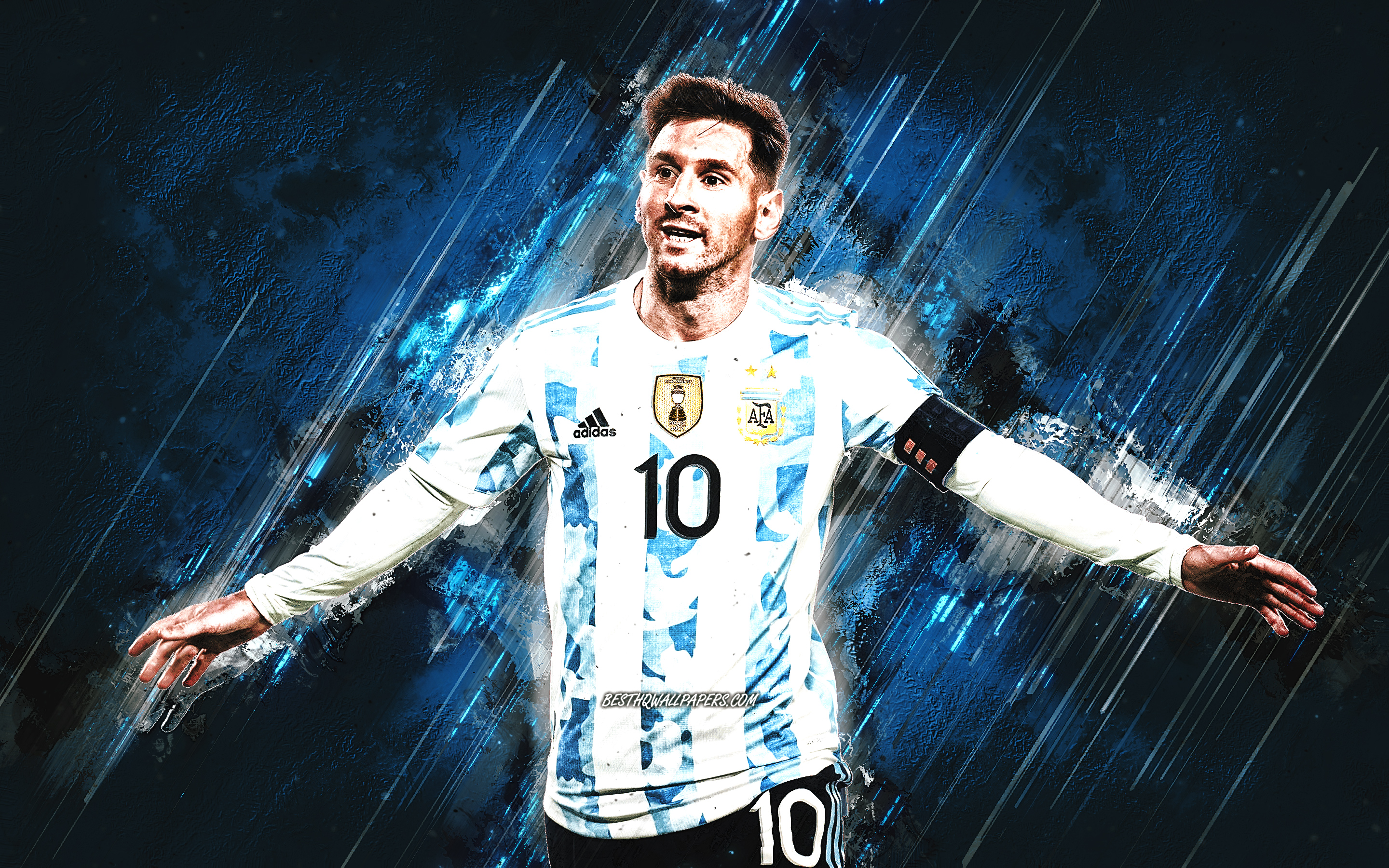 Leo Messi, Argentina, football, grunge