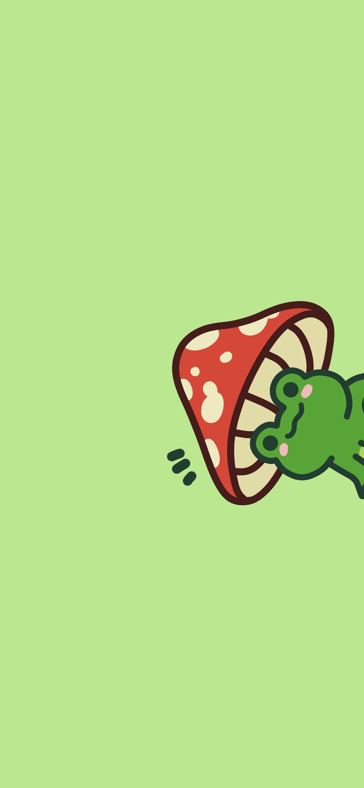 Cute Frog & Mushroom Green Wallpaper Frog Wallpaper. Frog wallpaper, Cute frogs, Cute doodles drawings