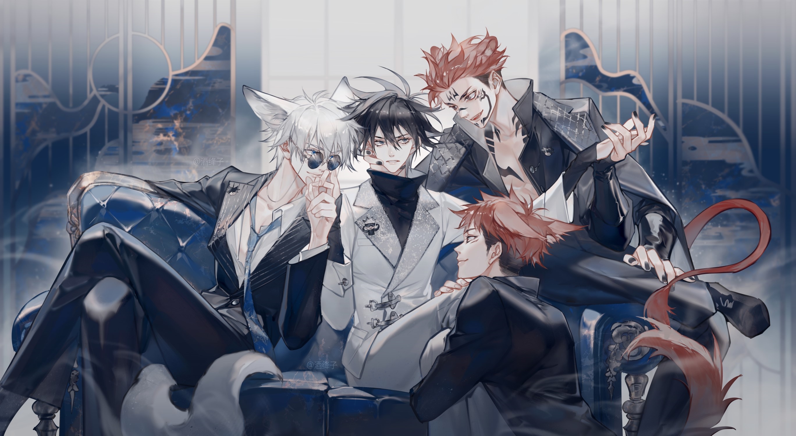 Jujutsu Kaisen HD, Megumi Fushiguro, Satoru Gojo, Sukuna (Jujutsu Kaisen), Yuji Itadori, HD Wallpaper