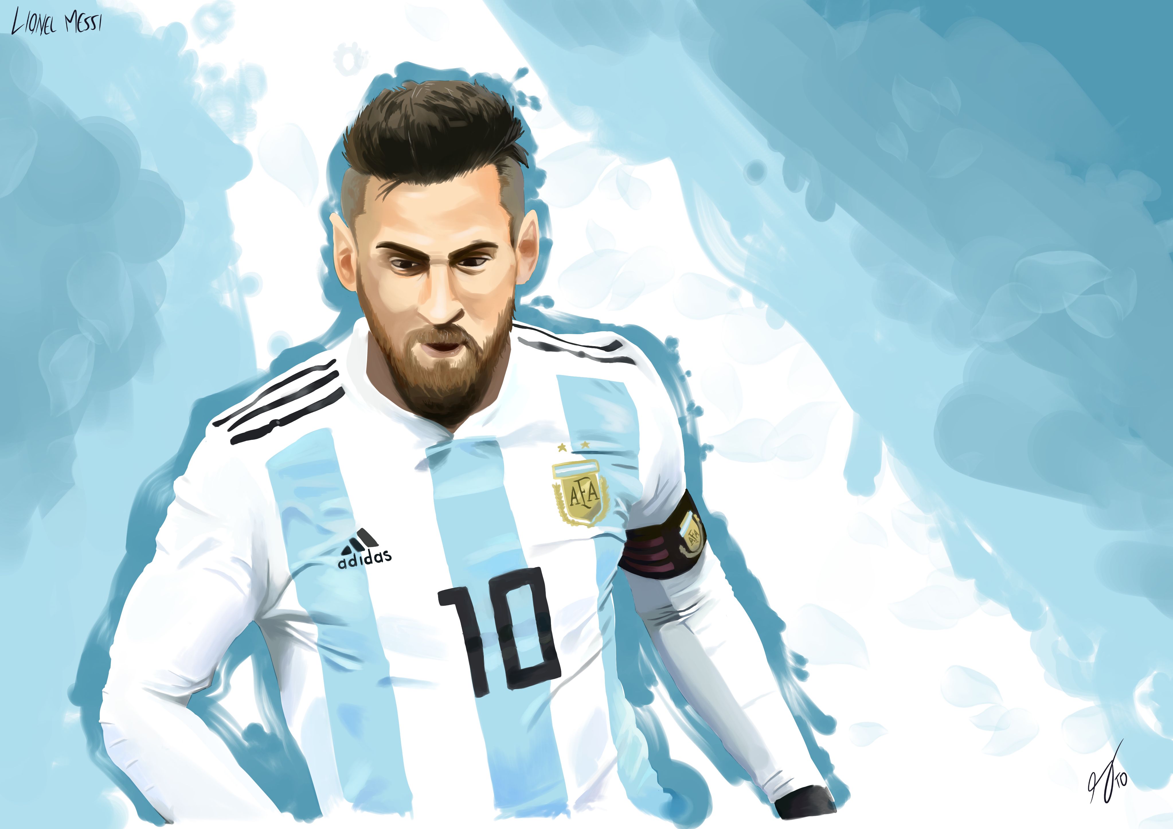 HD desktop wallpaper: Sports, Drawing, Soccer, Lionel Messi, Argentinian download free picture