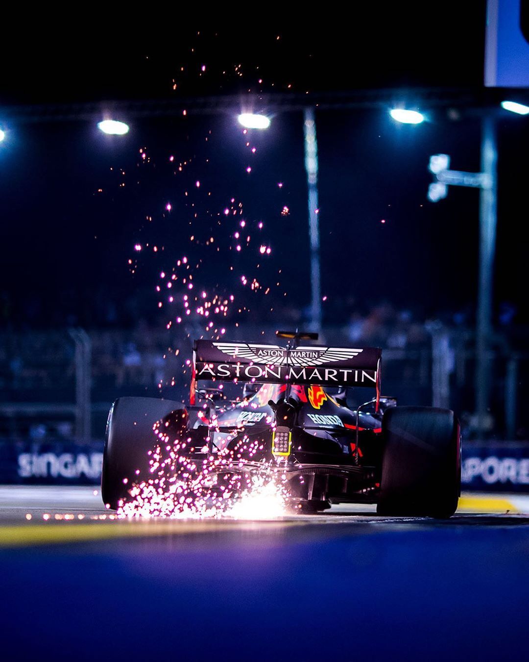 Aston Martin Red Bull Racing on Instagram: “Our very own Singapore light show ⚡️ Night time looks better on track