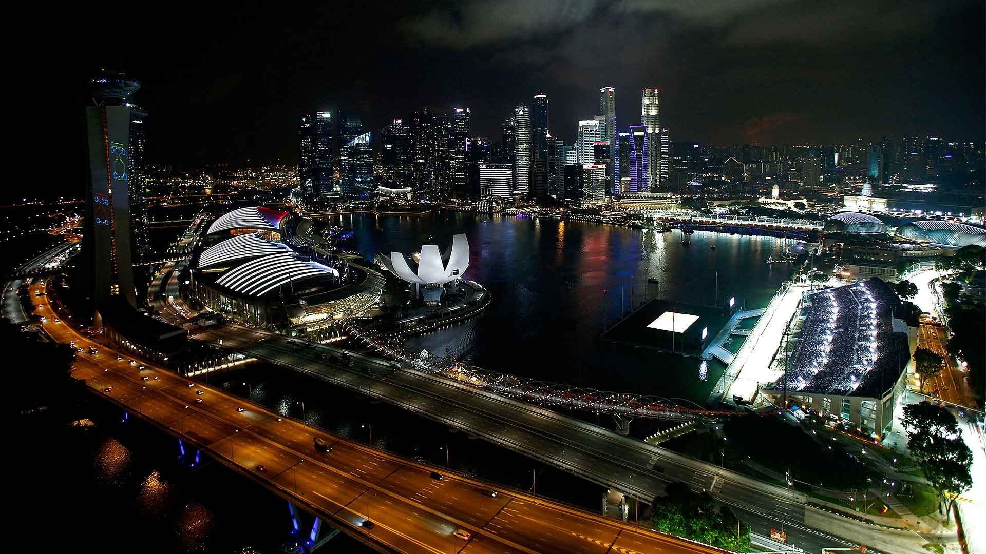 1920x1080 landscape singapore night formula 1 race cars cityscape skyscraper lights bay urban architecture modern highway wallpaper JPG 443 kB Gallery HD Wallpaper