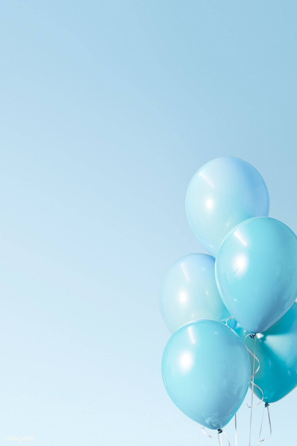 Download Minimalist Balloons Light Blue Aesthetic iPhone Wallpaper
