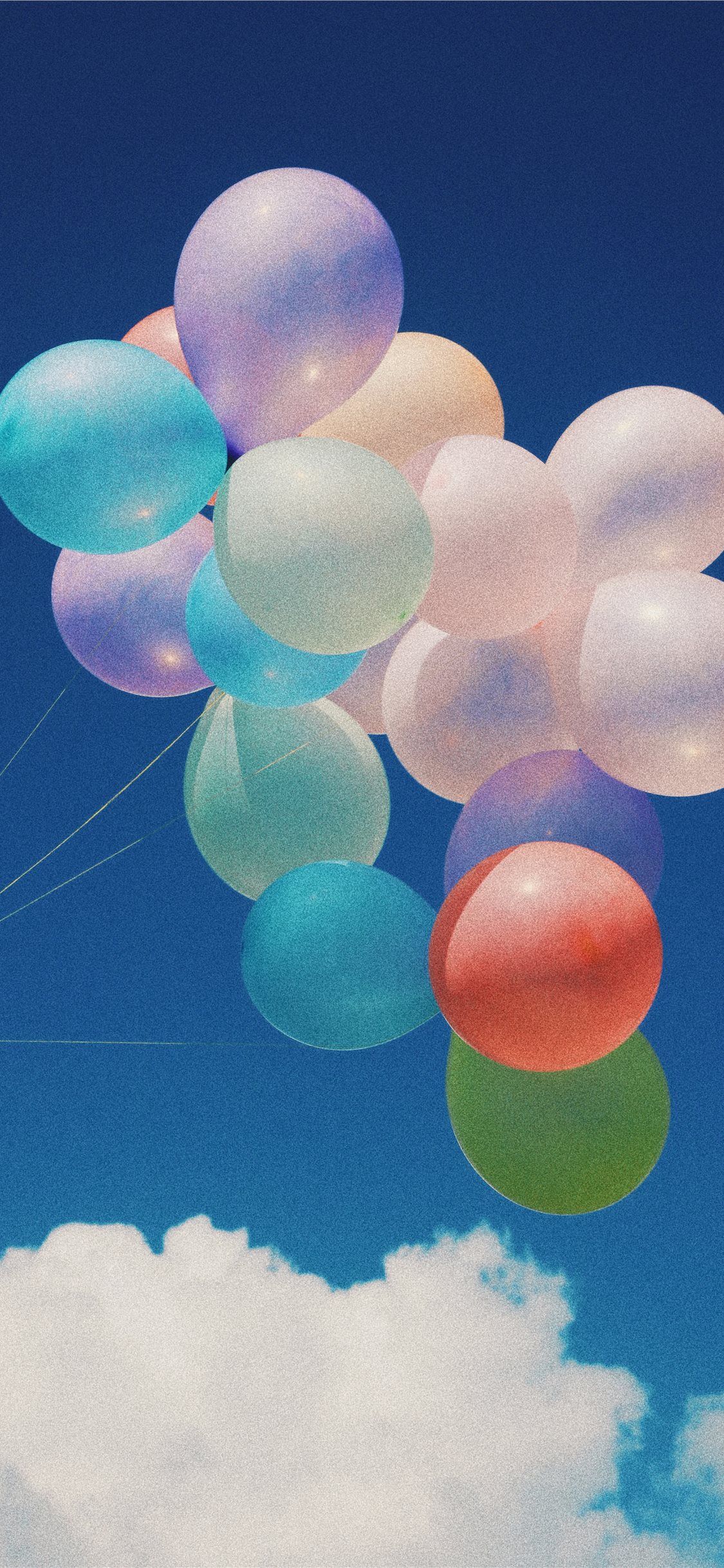 white blue and purple balloons iPhone X Wallpaper Free Download