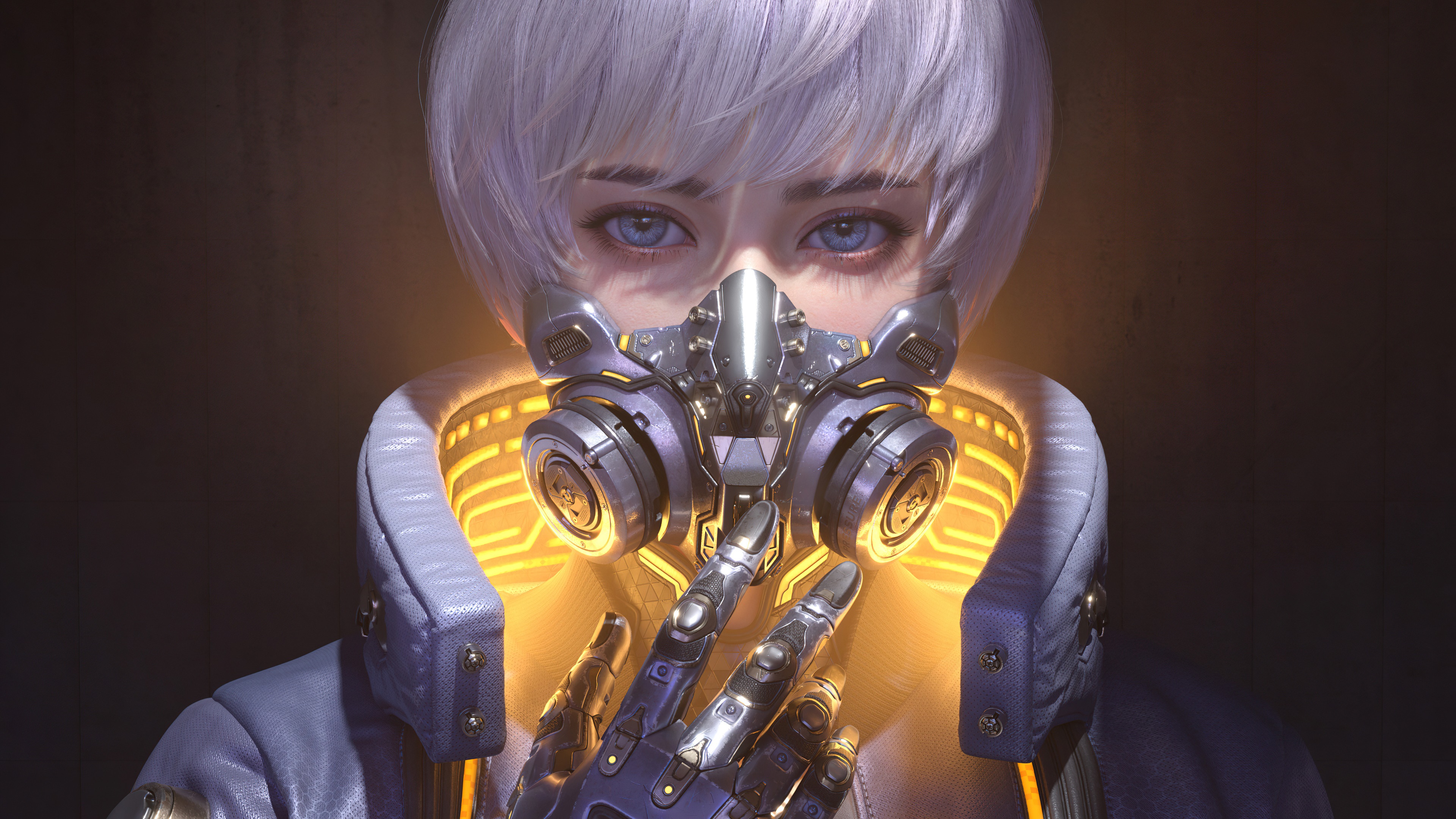 cgi, girl, cyberpunk, mask, 4k Gallery HD Wallpaper