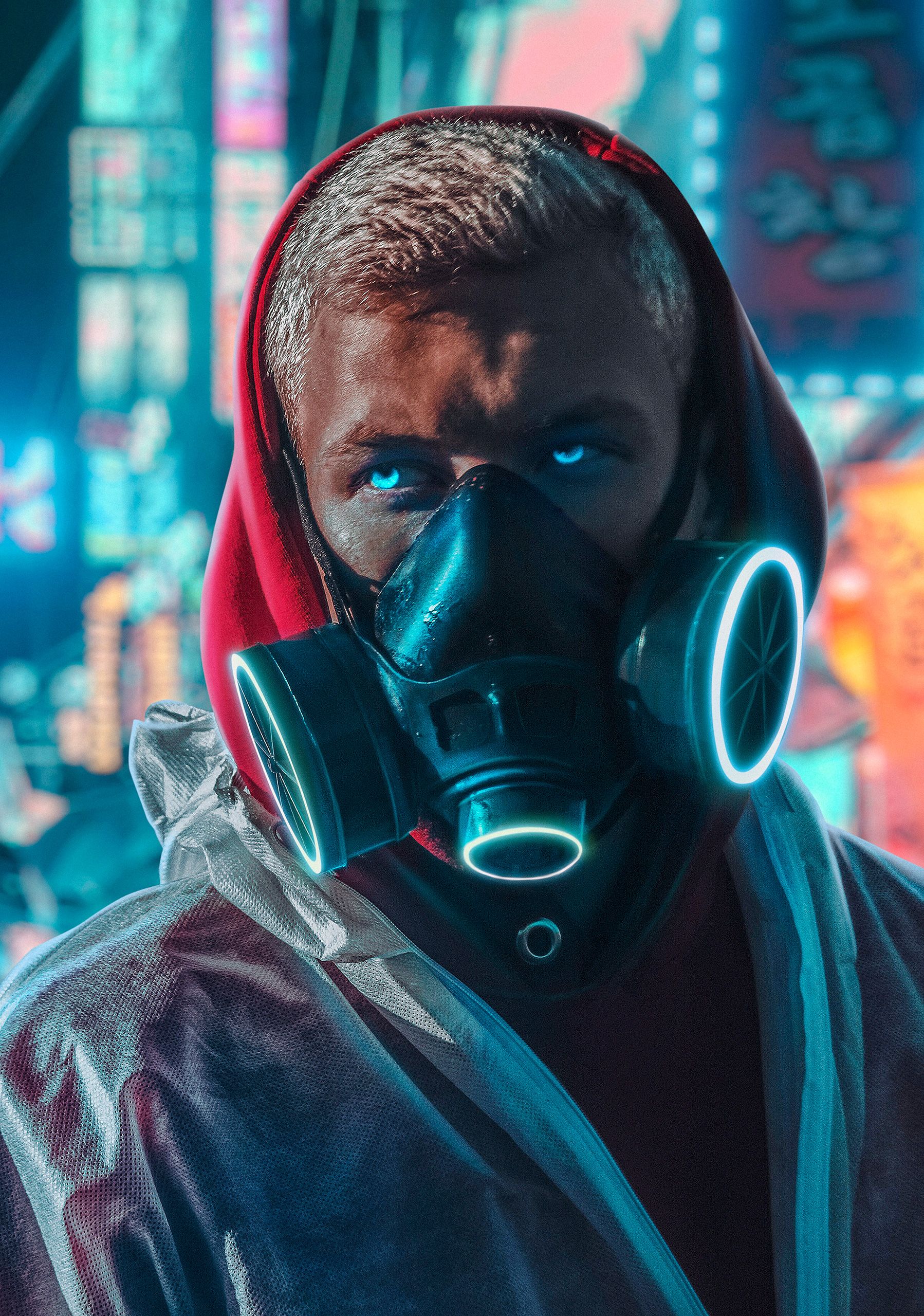 Free download creative portrait wallpaper Gas mask art Cyberpunk [1798x2560] for your Desktop, Mobile & Tablet. Explore Blue Gas Mask Wallpaper. Gas Monkey Garage Wallpaper, Mask Wallpaper, Gas Mask Wallpaper HD