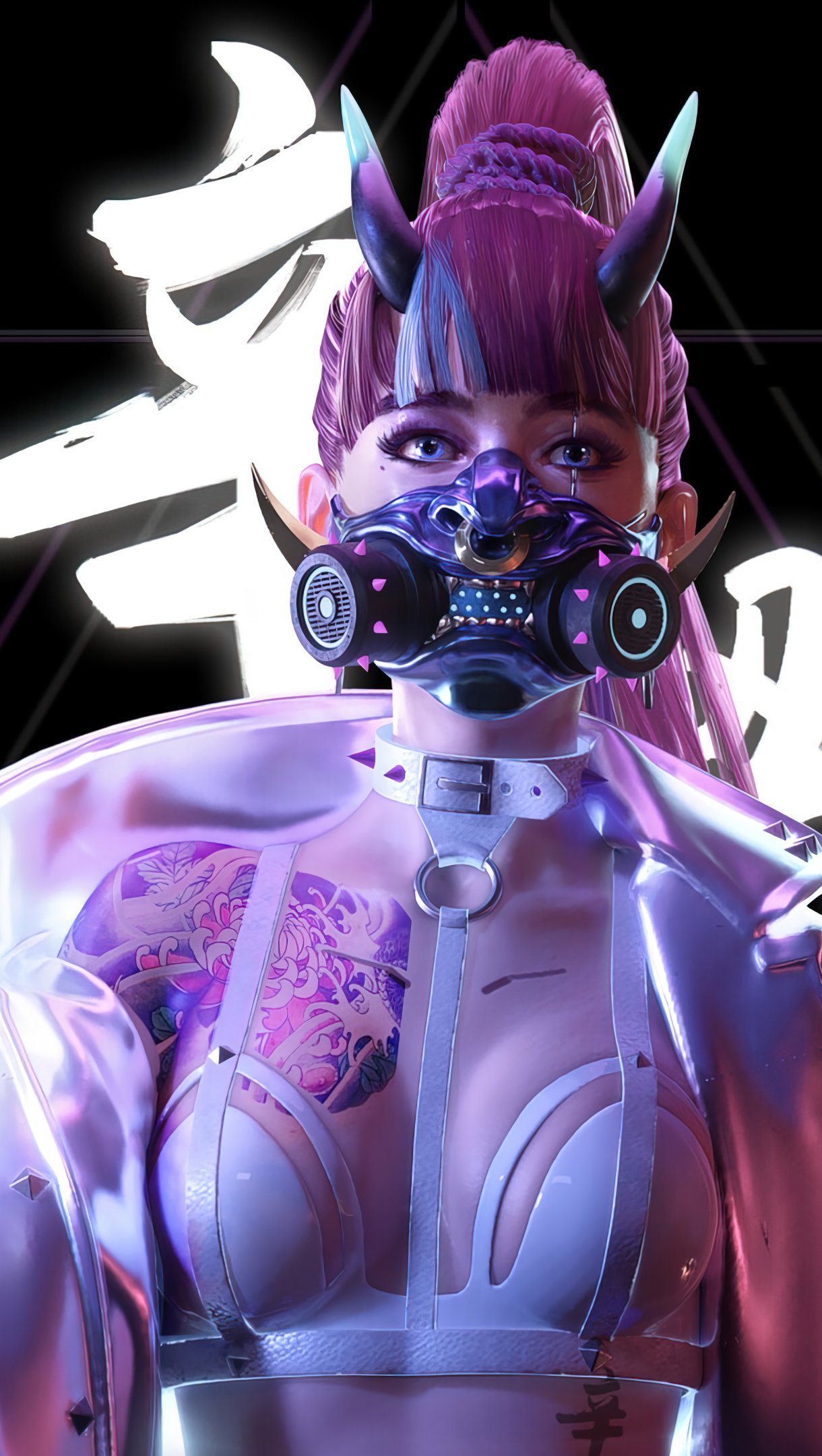 Cyberpunk Girl with mask Wallpaper 4k Ultra HD