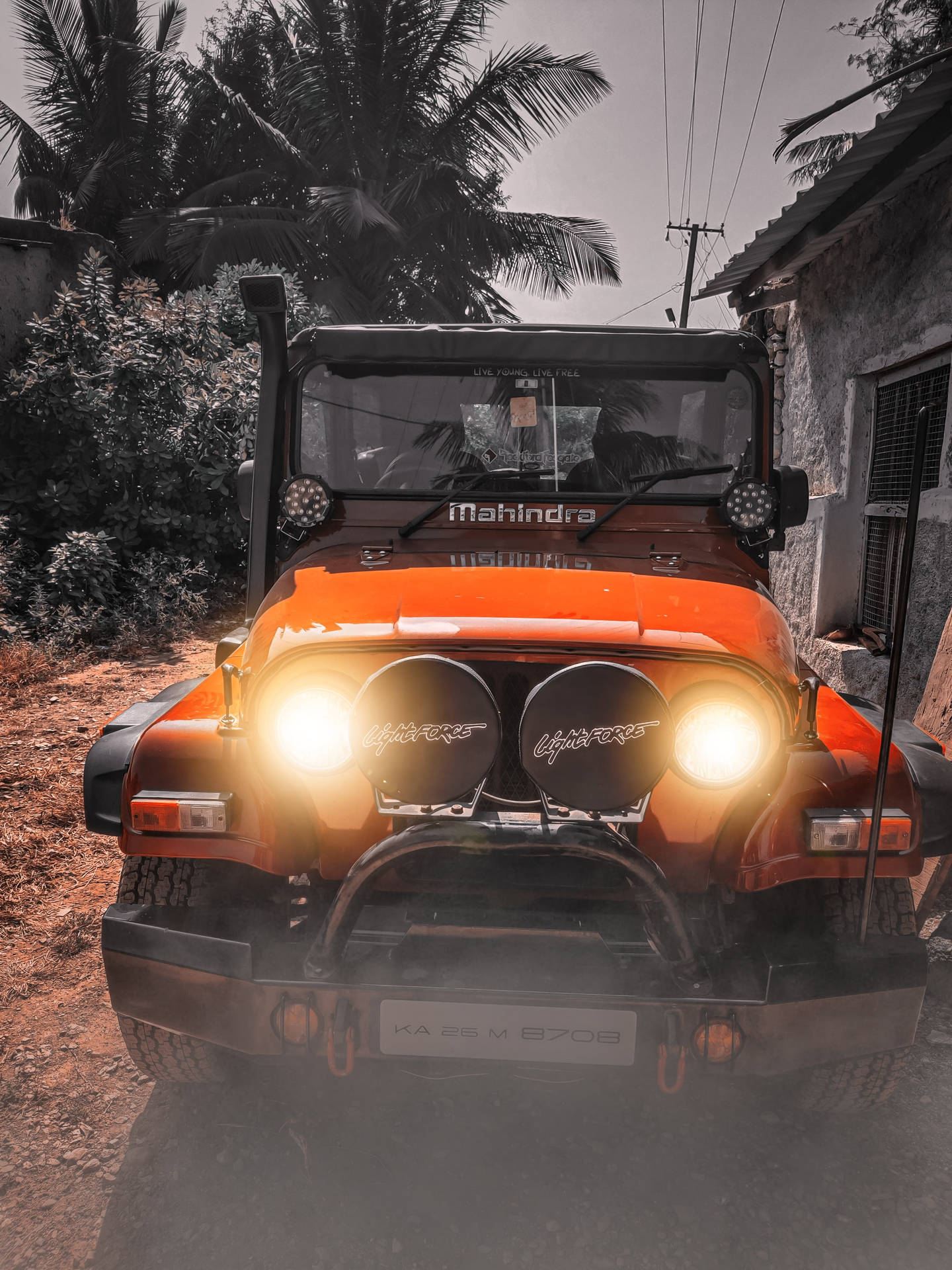 Download Red Mahindra Thar 4K Wallpaper