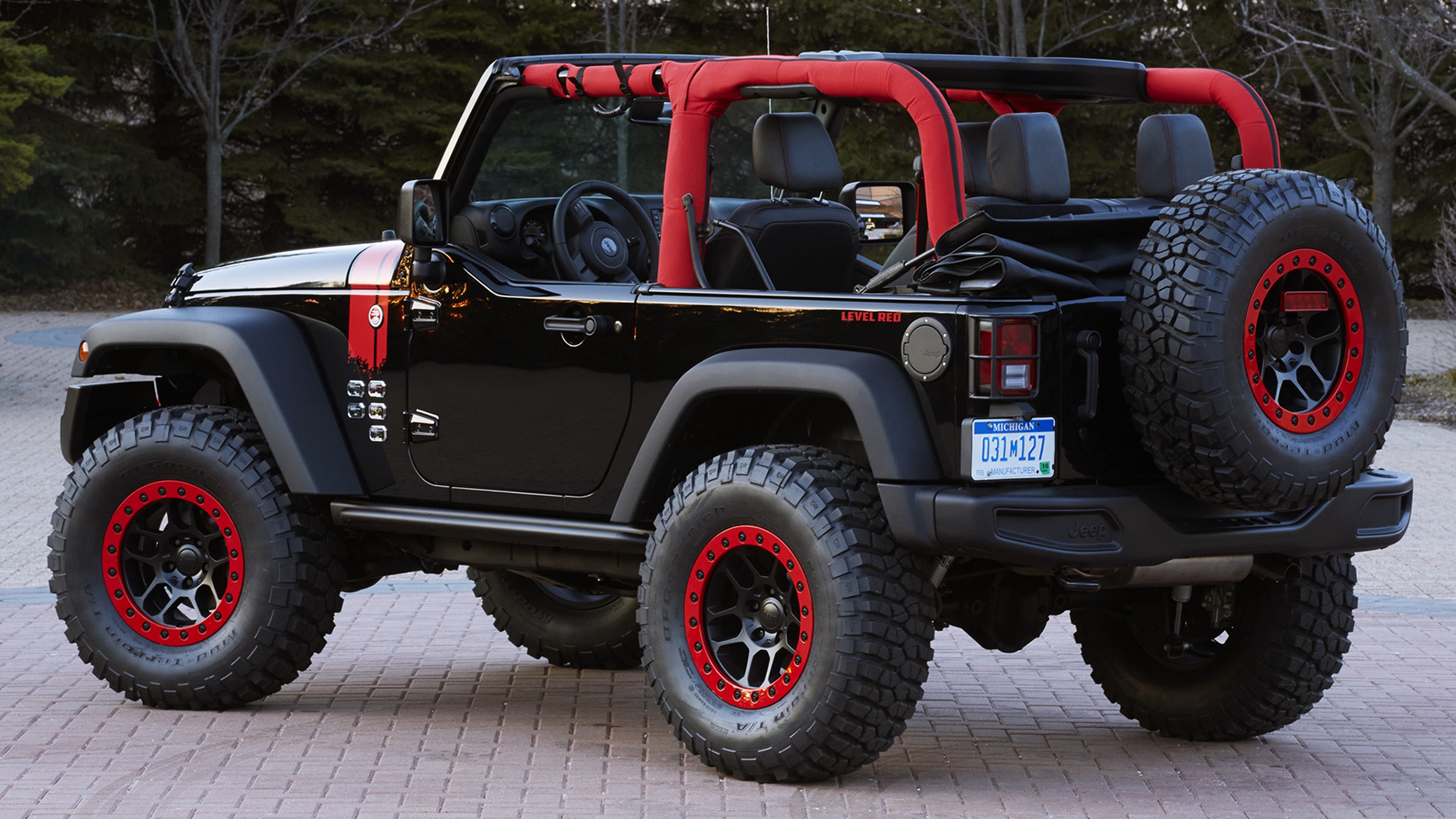 Jeep Wrangler Level Red Car 4x4 Jeep Wrangler Jeep Concept Car Wallpaper:3840x2160