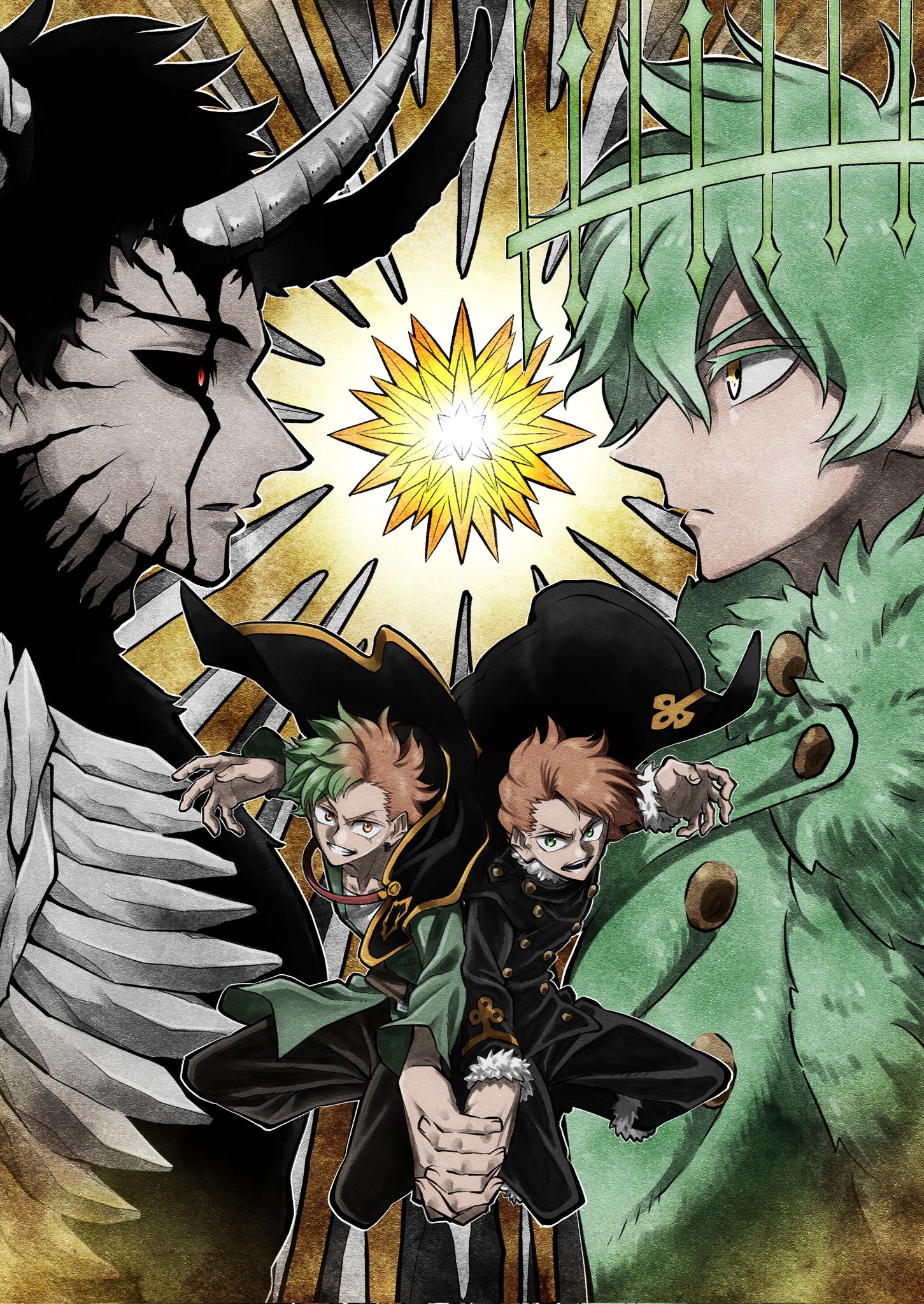 yuno, zenon zogratis, finral roulacase, and langris vaude (black clover) drawn