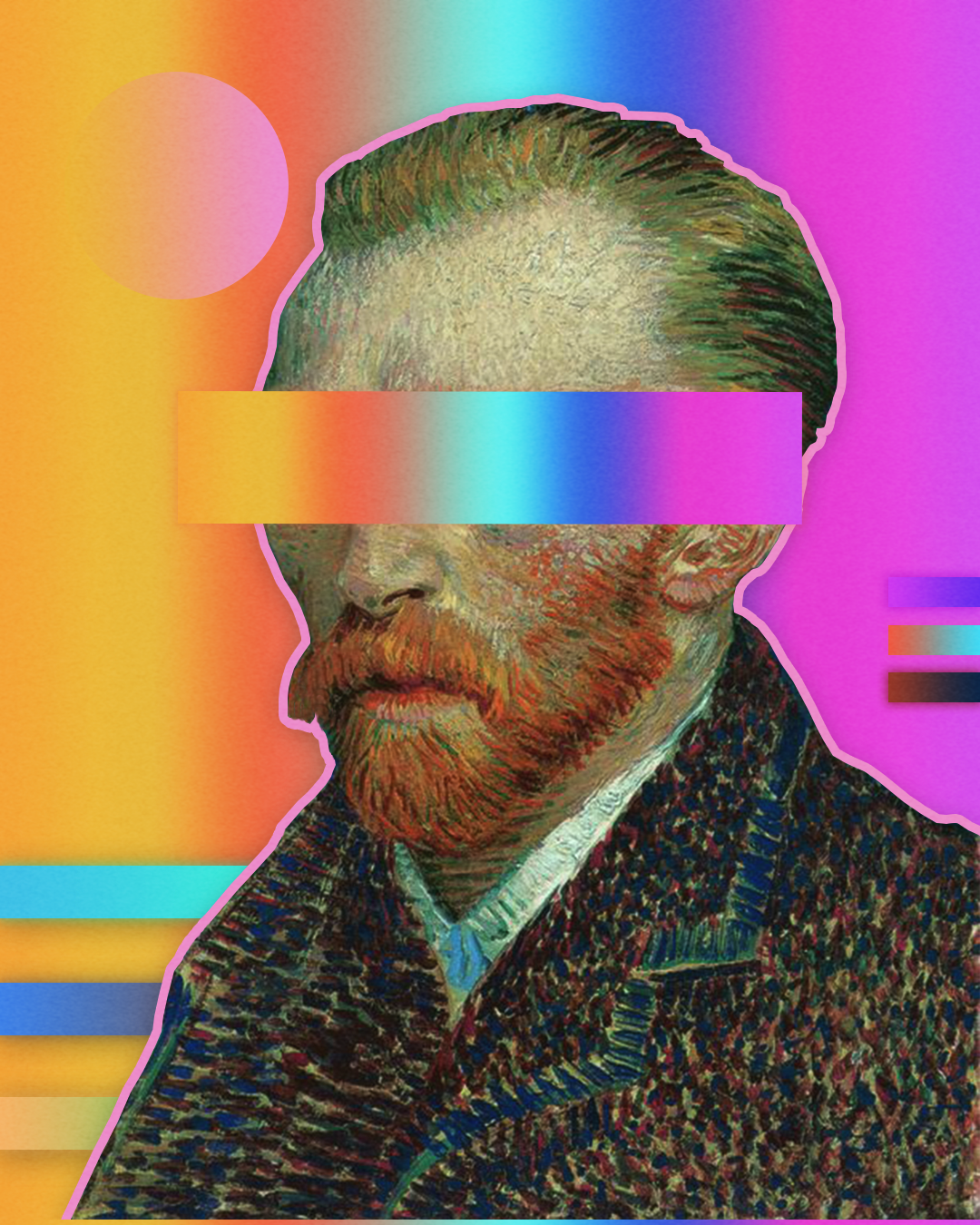 futuristic, portrait, gradient, collage, simple, painters, self portraits, Vincent van Gogh Gallery HD Wallpaper