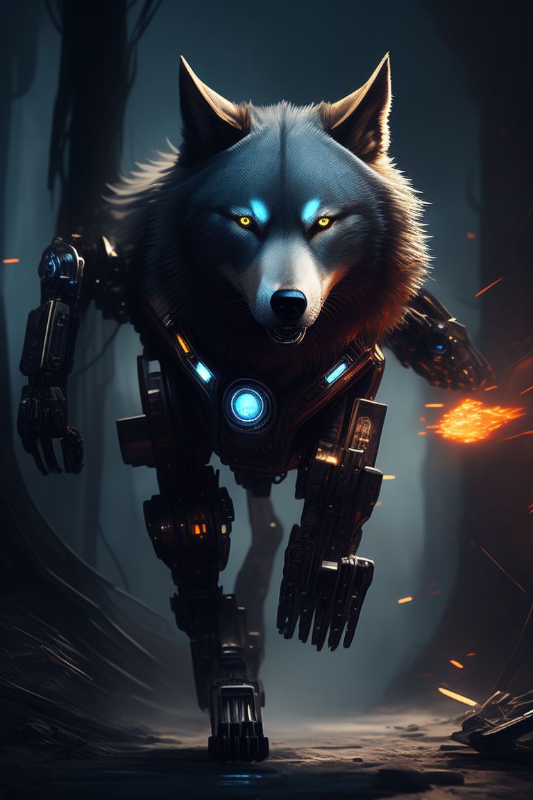 Tidy Walrus127: Clockwork Robot Wolf Running