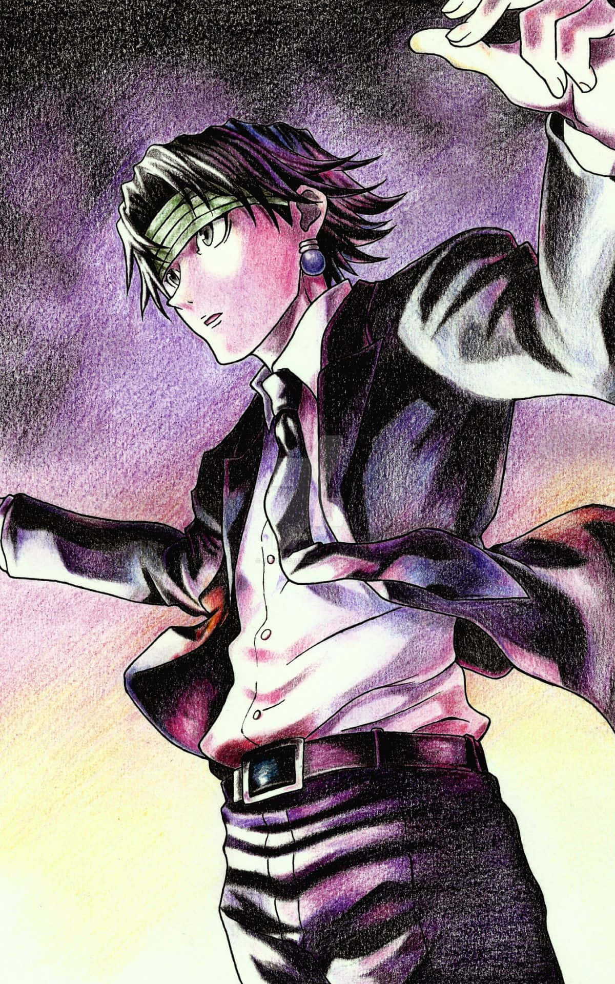 Download Chrollo Lucilfer Color Pencil Drawing Wallpaper