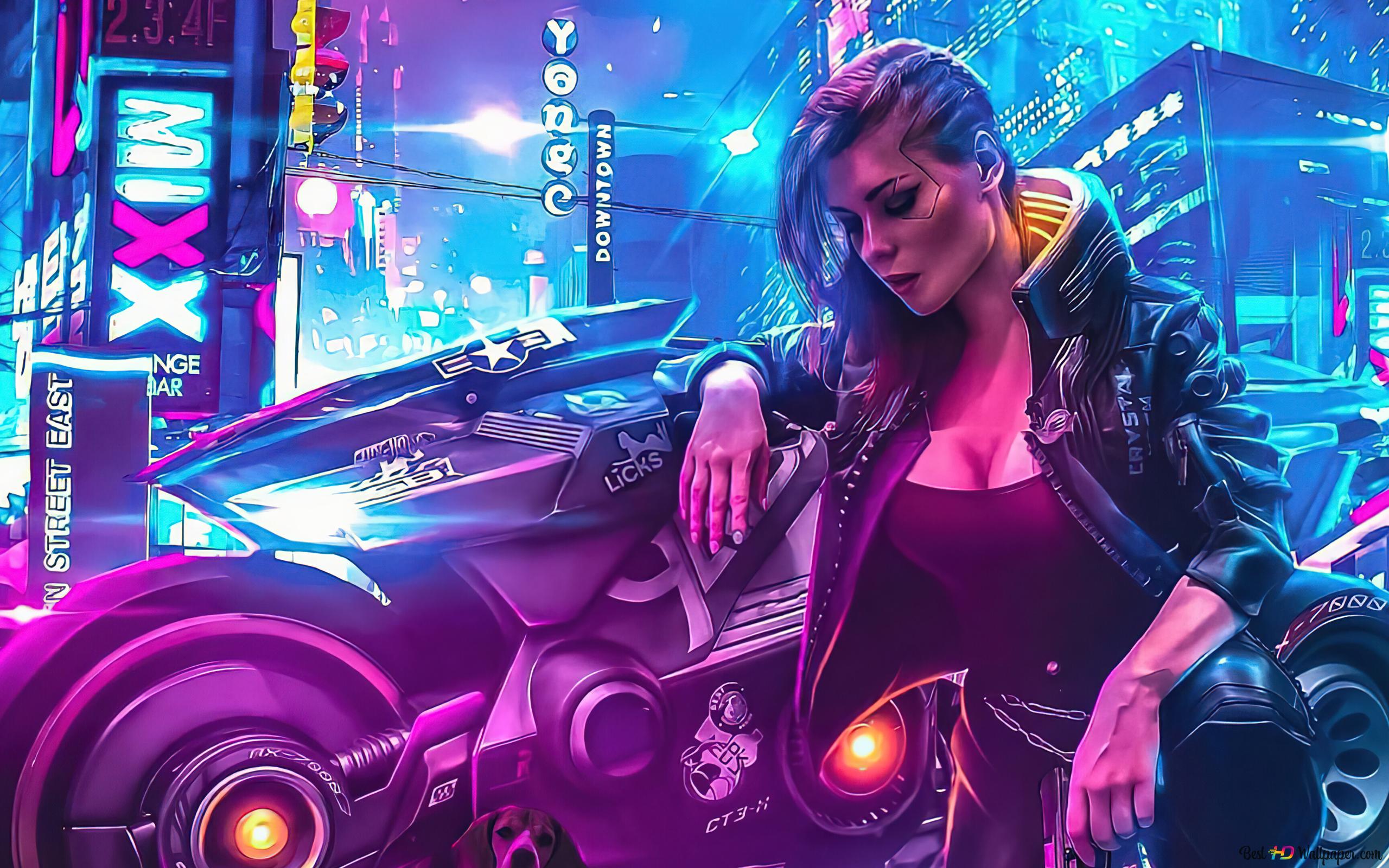 Cyberpunk 2077' Video Game (Female V Fanart) 4K wallpaper download