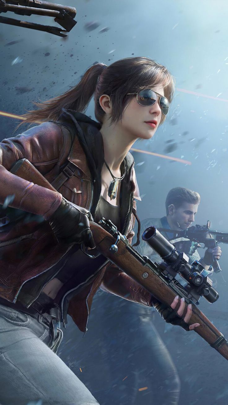 PUBG Girl Sniper With Squad 4K Ultra HD