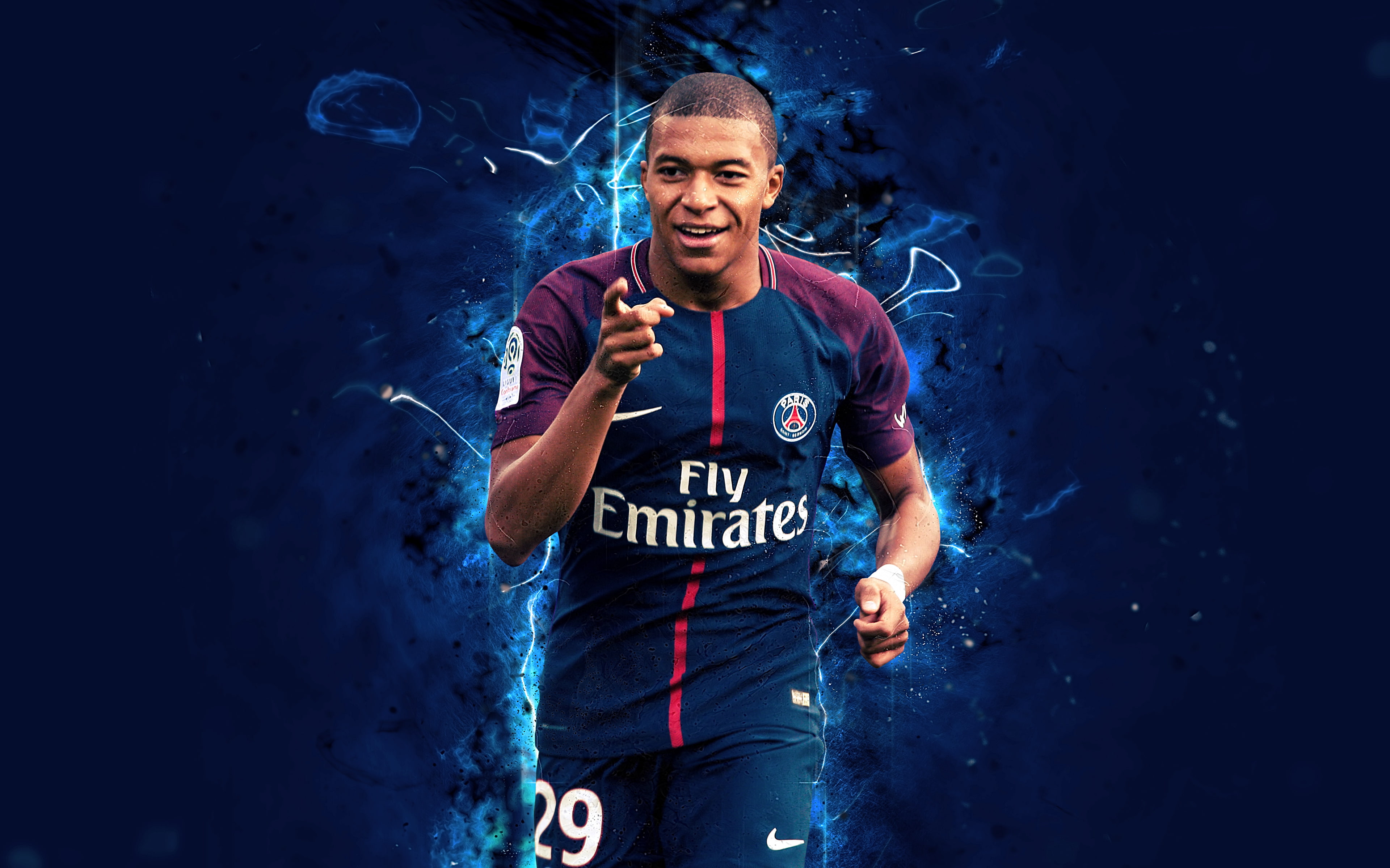 Wallpaper / Kylian Mbappé, Paris Saint Germain F.C., Soccer, 4K Free Download