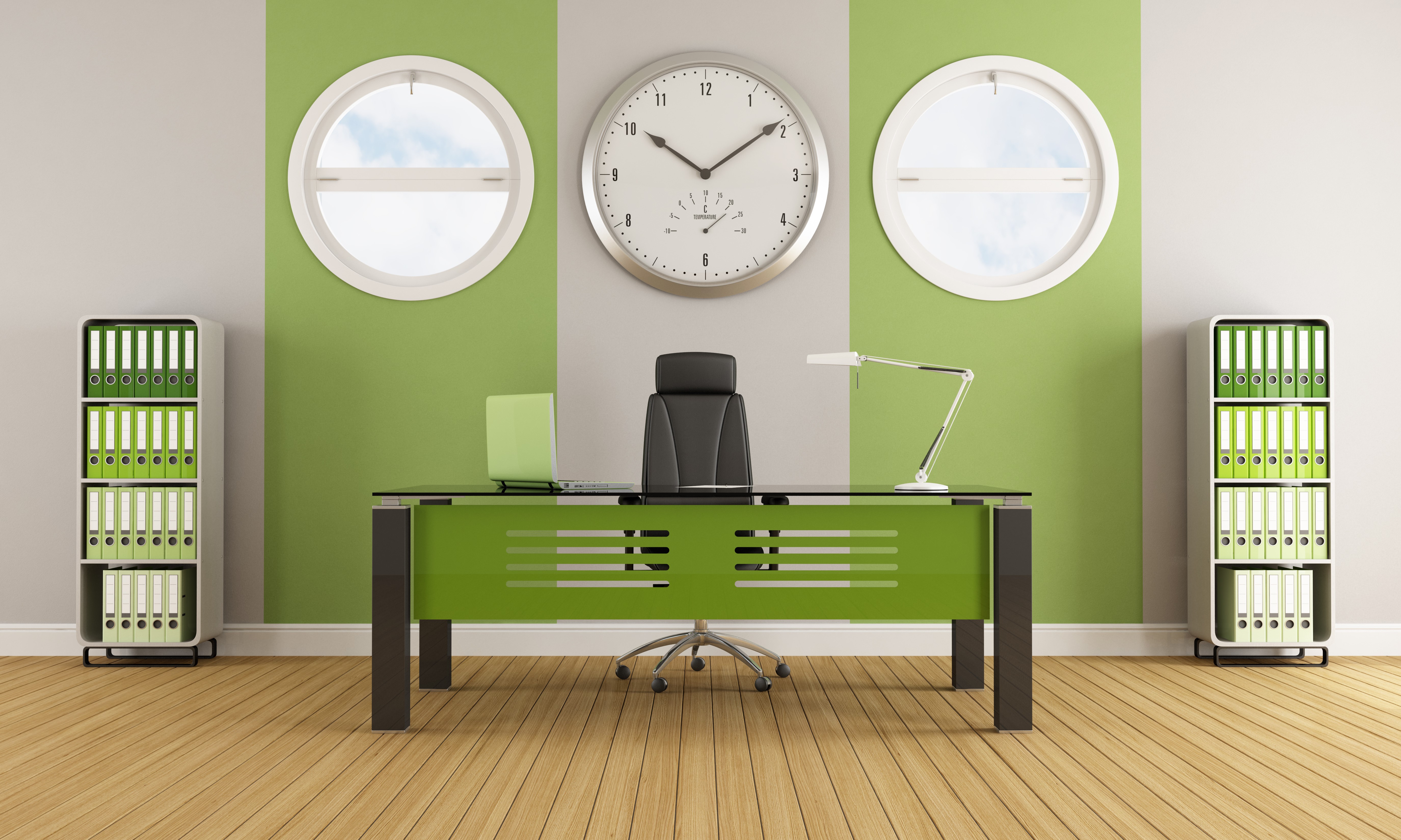 4K, 5K, Clock, Interior, Table, Office Gallery HD Wallpaper