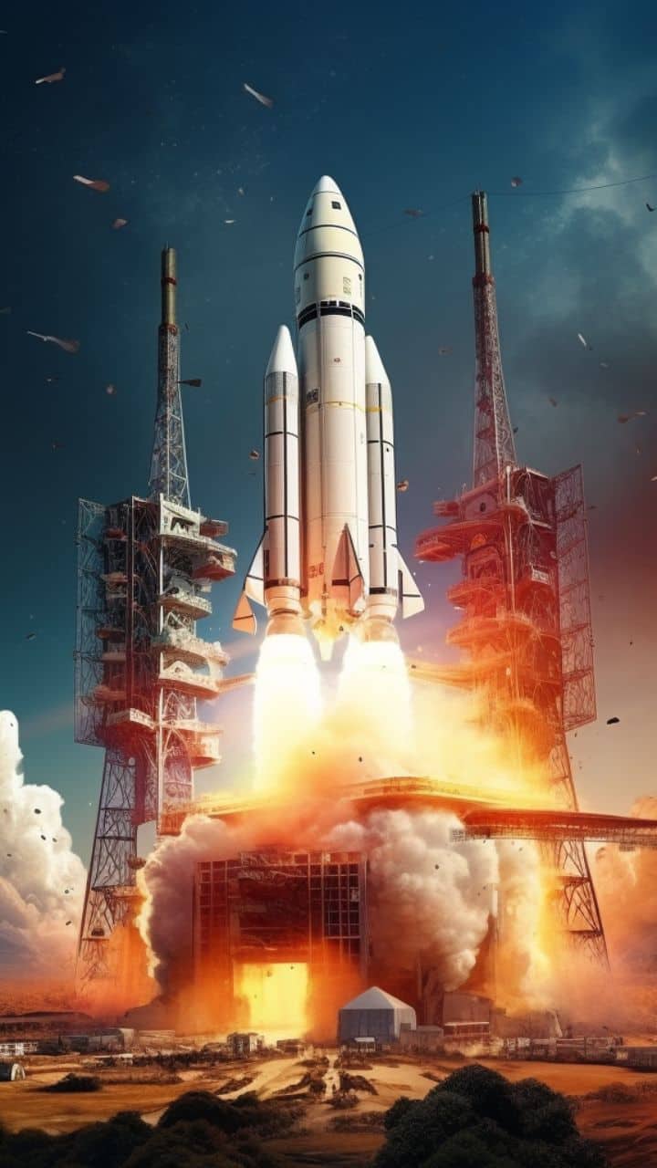 Premium AI Image | Celestial Connection Chandrayaan 3's Lander Establishing  India's Endeavor on the Moon