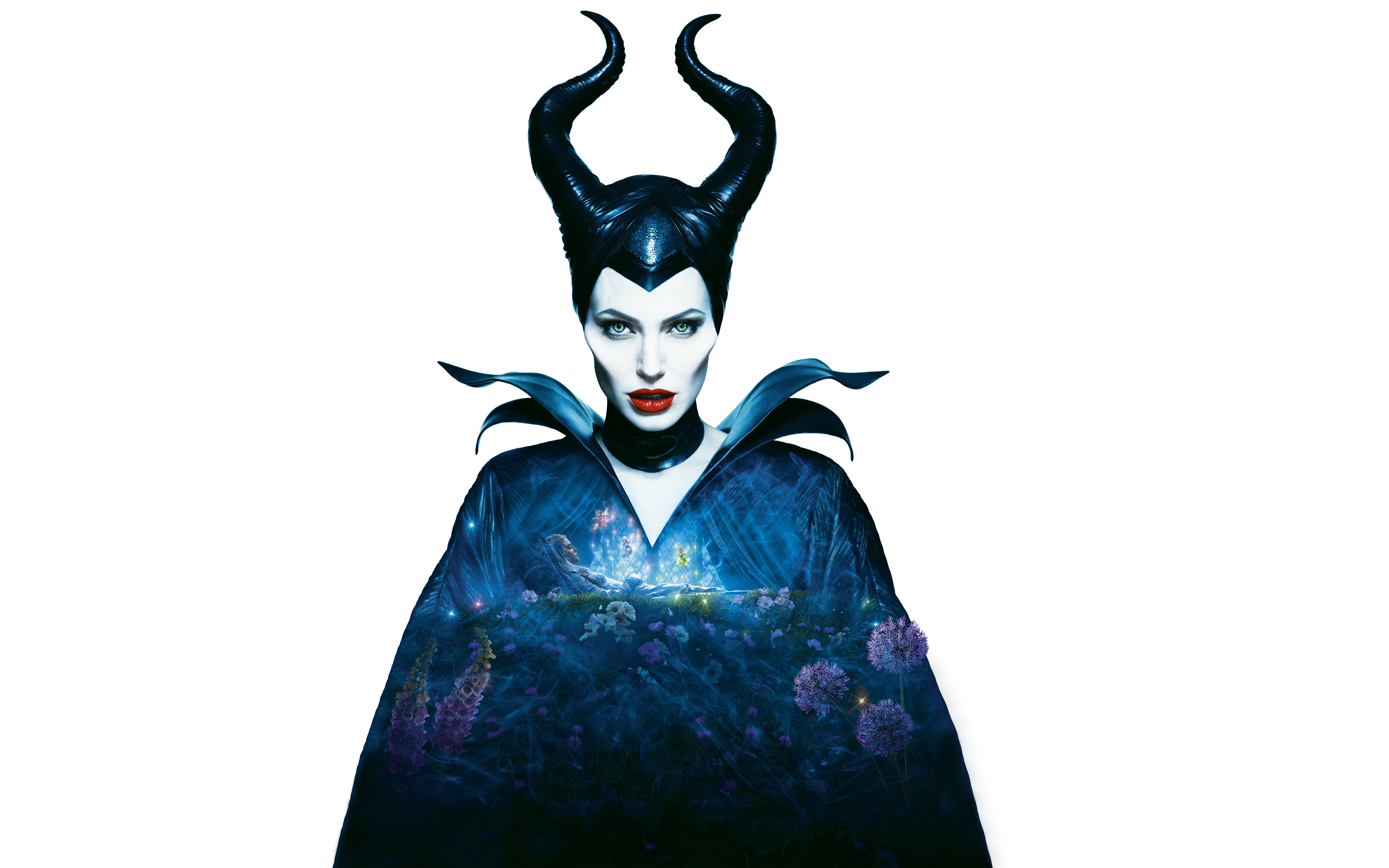 Wallpaper, Maleficent, Angelina Jolie, horns, fairy tale 7200x4500