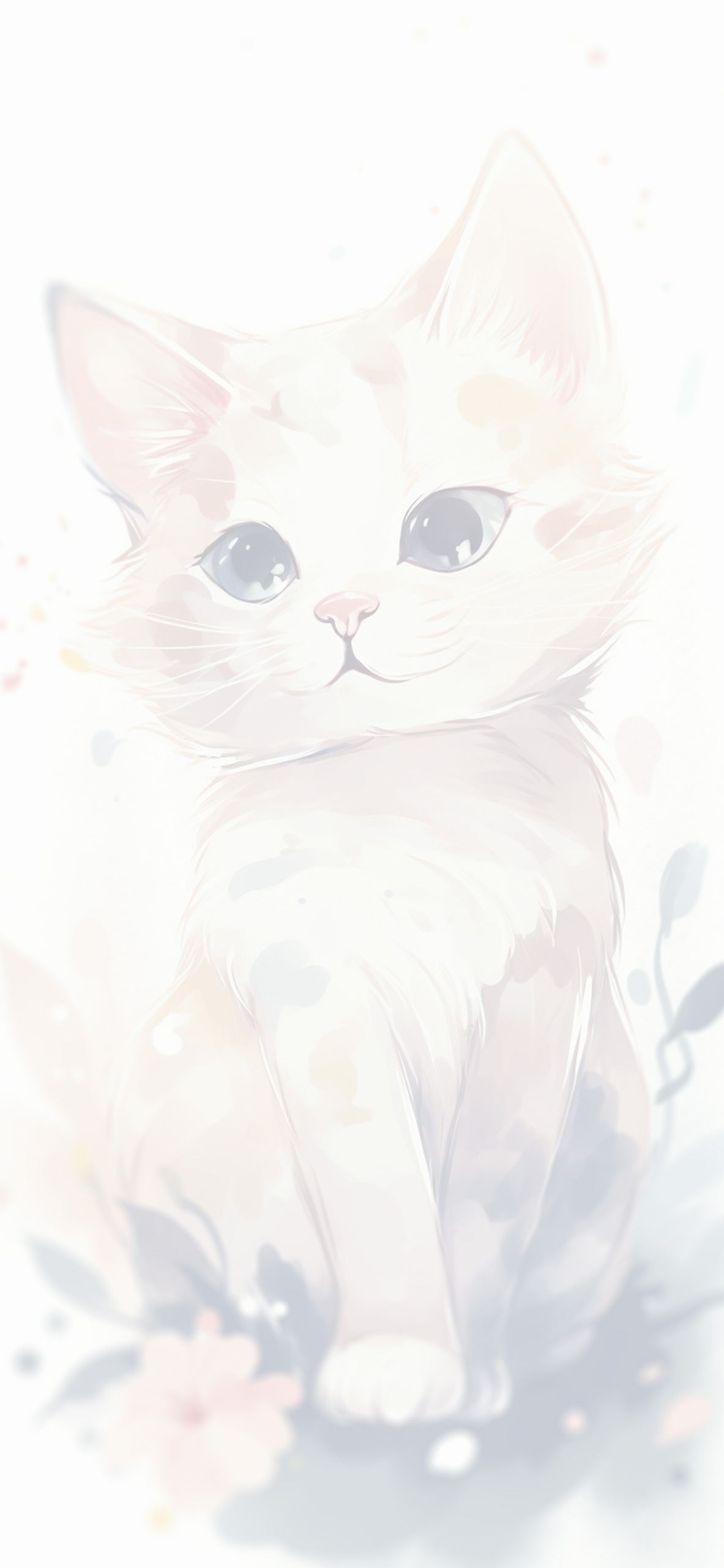Cute Cat White Art Wallpaper Cat Wallpaper for iPhone 4k