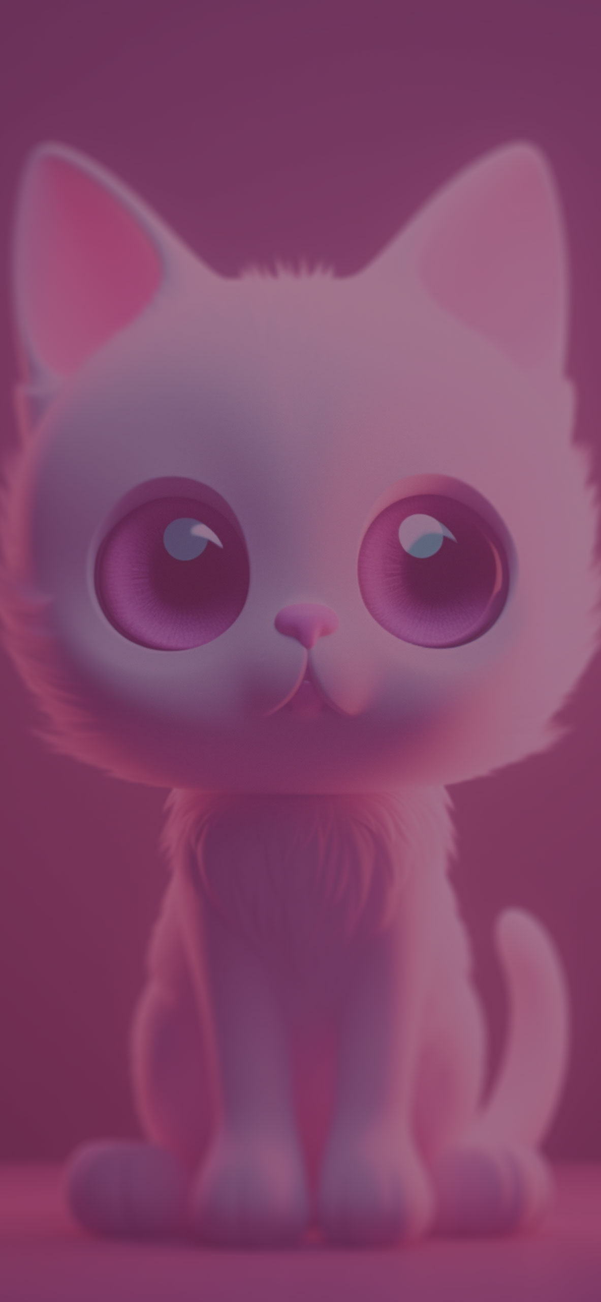 Cute 3D Cat Purple Wallpaper Cat Wallpaper for iPhone 4k