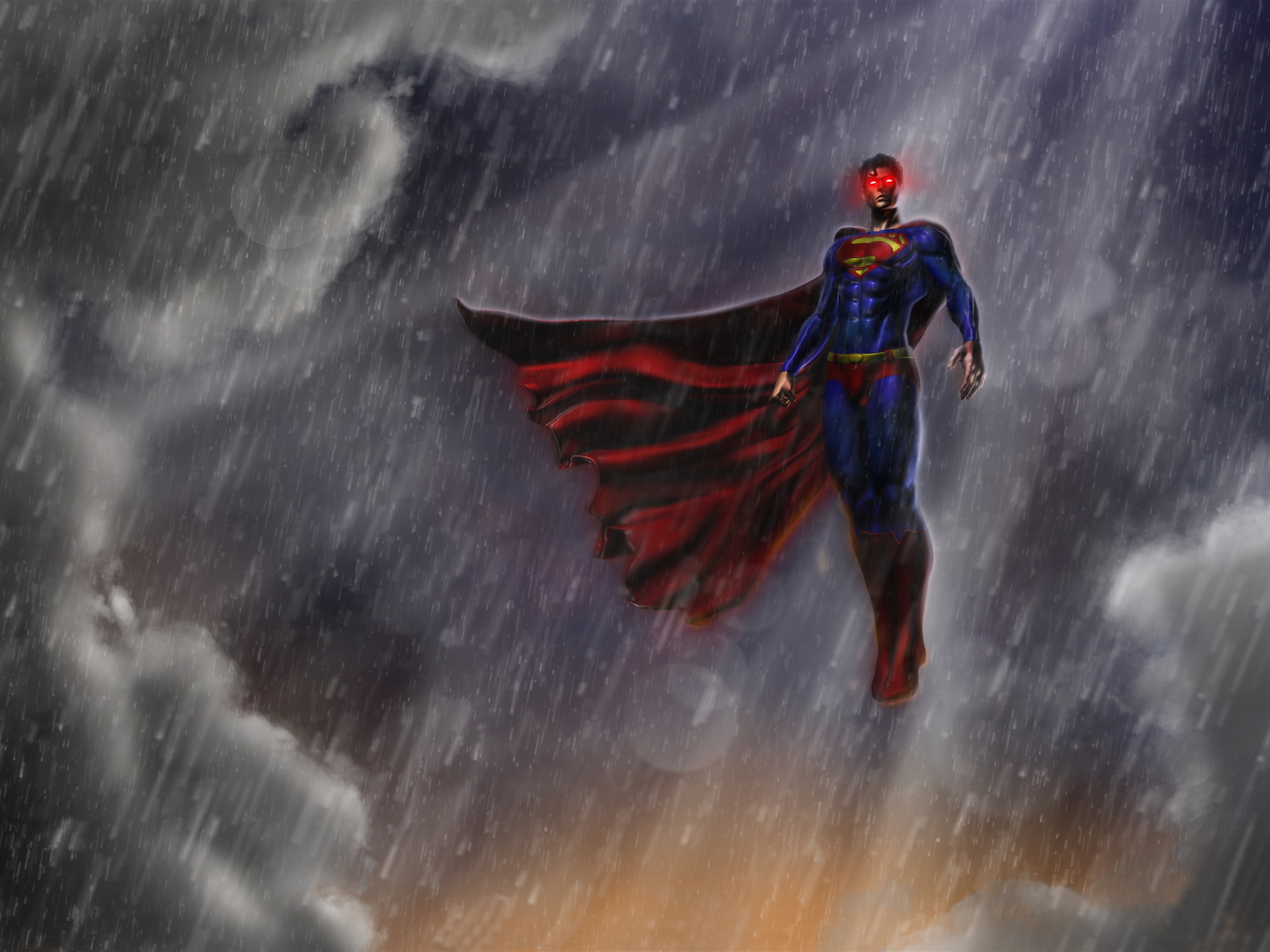 Wallpaper Superman, rain, sky, art picture 7680x4320 UHD 8K Picture, Image