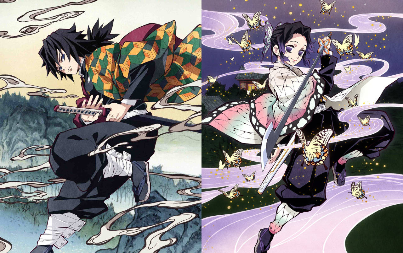 Download Giyu Tomioka And Shinobu Kochu Wallpaper