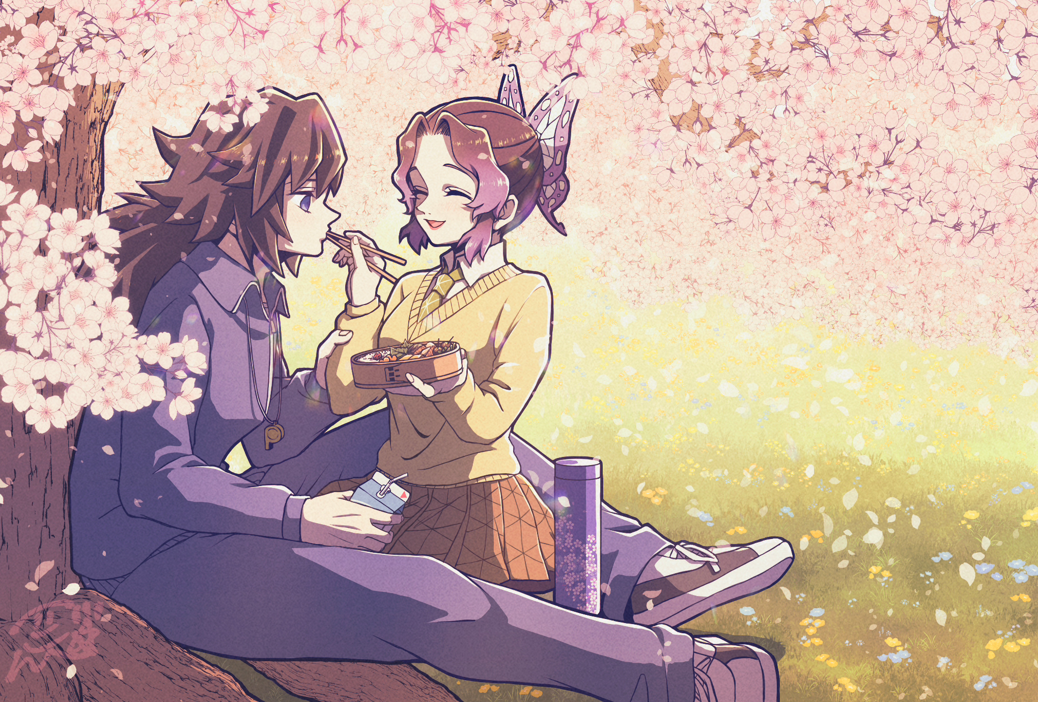 HD desktop wallpaper: Anime, Demon Slayer: Kimetsu No Yaiba, Giyuu Tomioka, Shinobu Kochou, Giyushino (Demon Slayer) download free picture